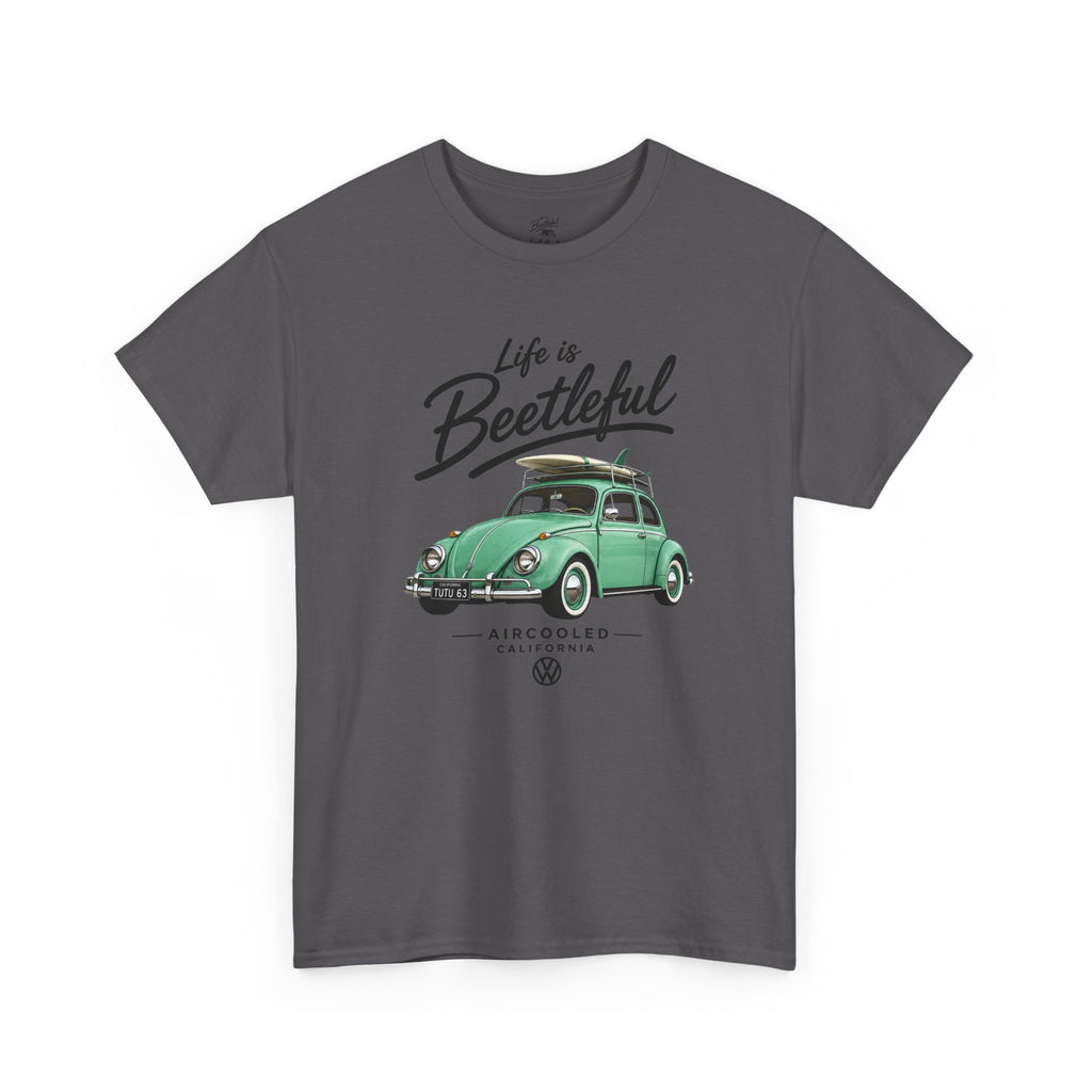 Beetle Car T-Shirt — "Life is Beetleful" Vintage VW Graphic Tee