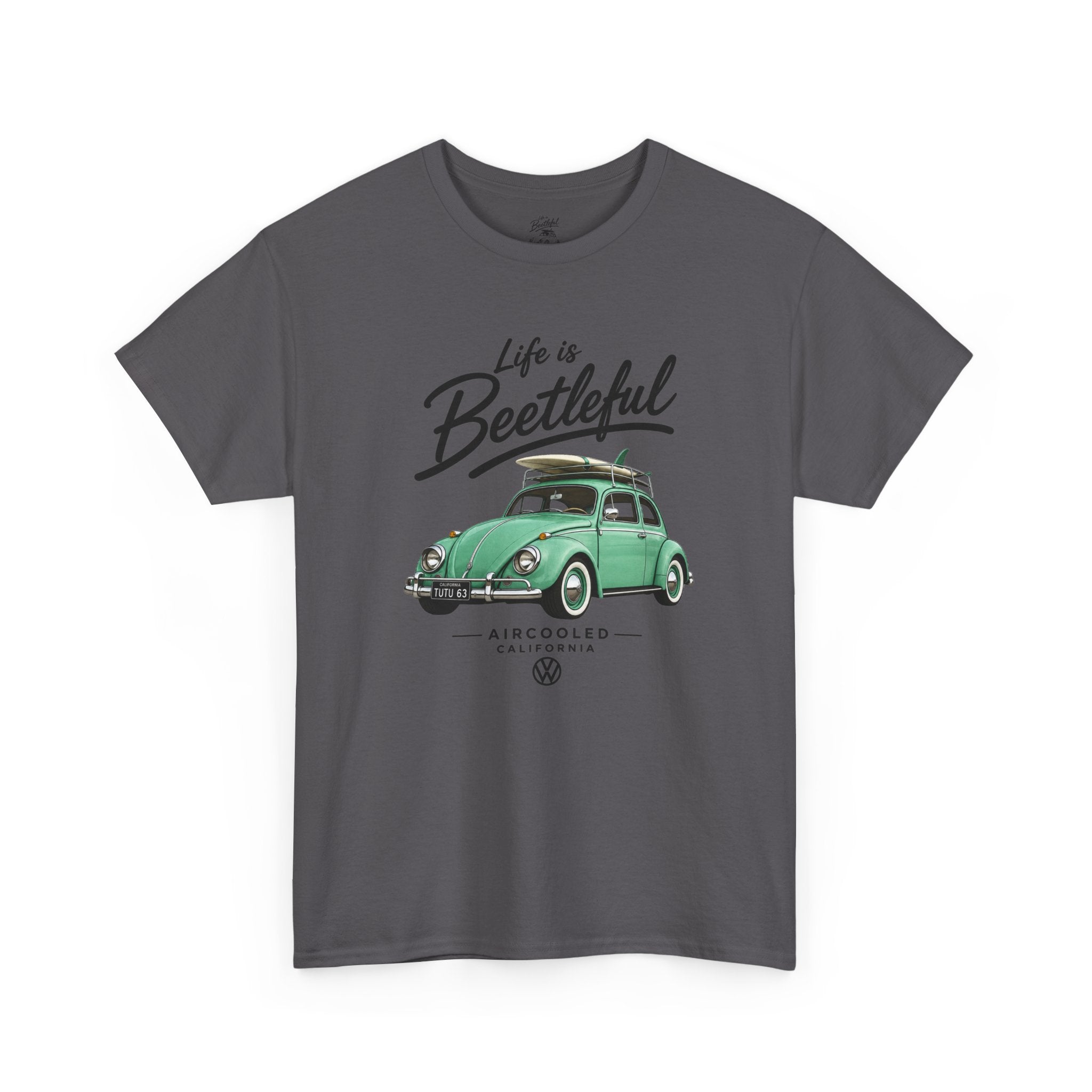 Beetle Car T-Shirt — "Life is Beetleful" Vintage VW Graphic Tee