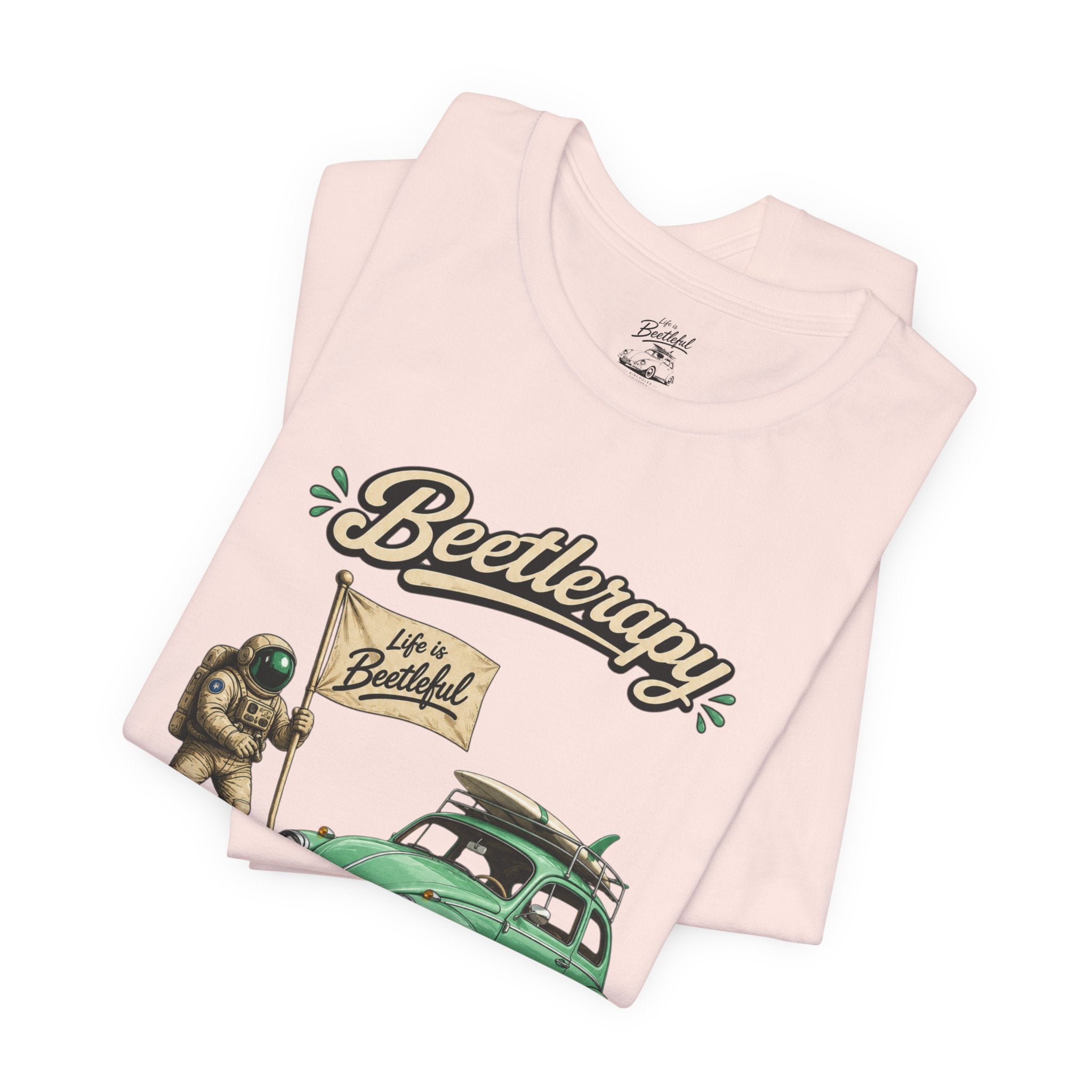 Beetle Therapy Tee — Vintage VW Beetle Surfboard Graphic T-Shirt