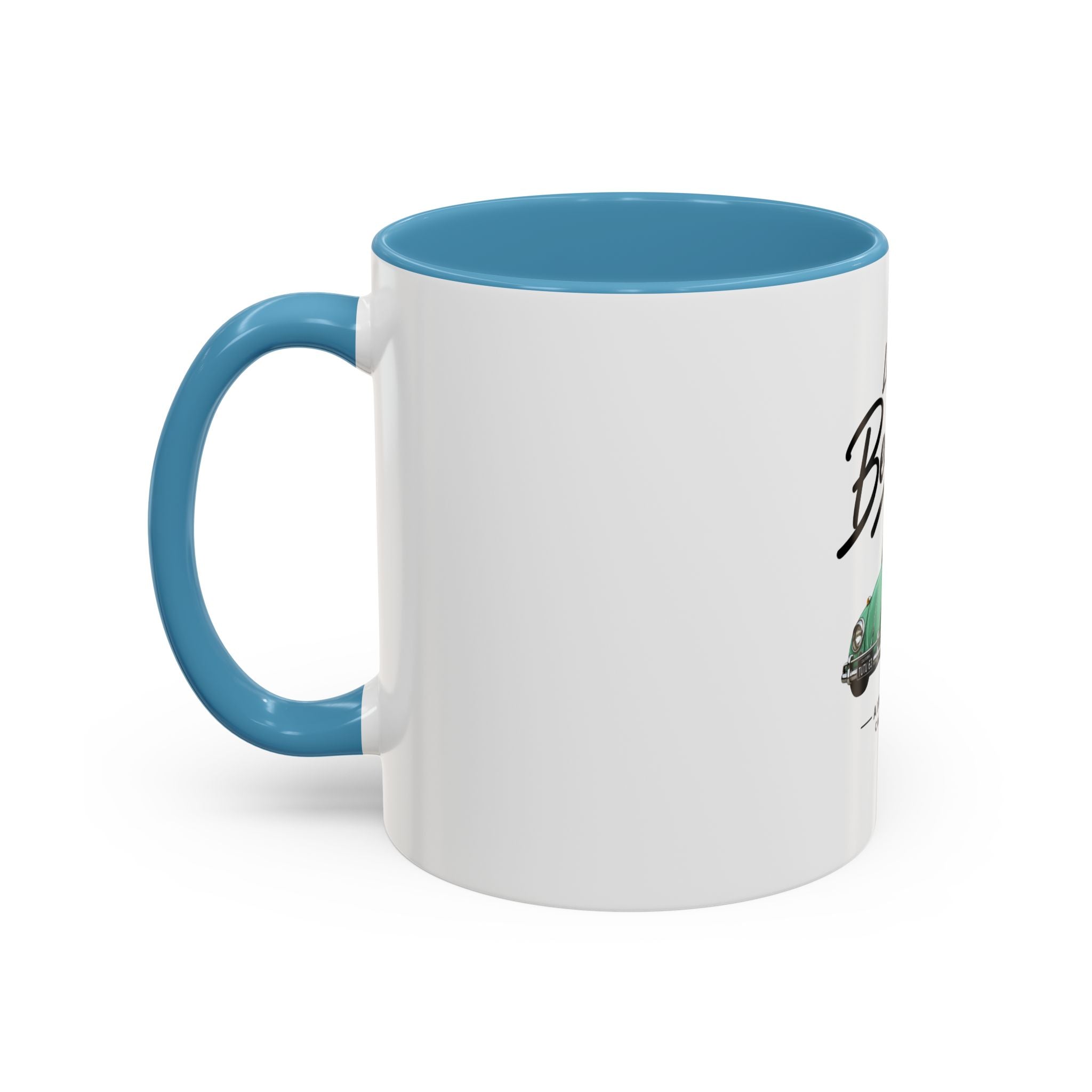Vintage VW Beetle Coffee Mug – “Life is Beetleful” Accent Mug (11/15oz)