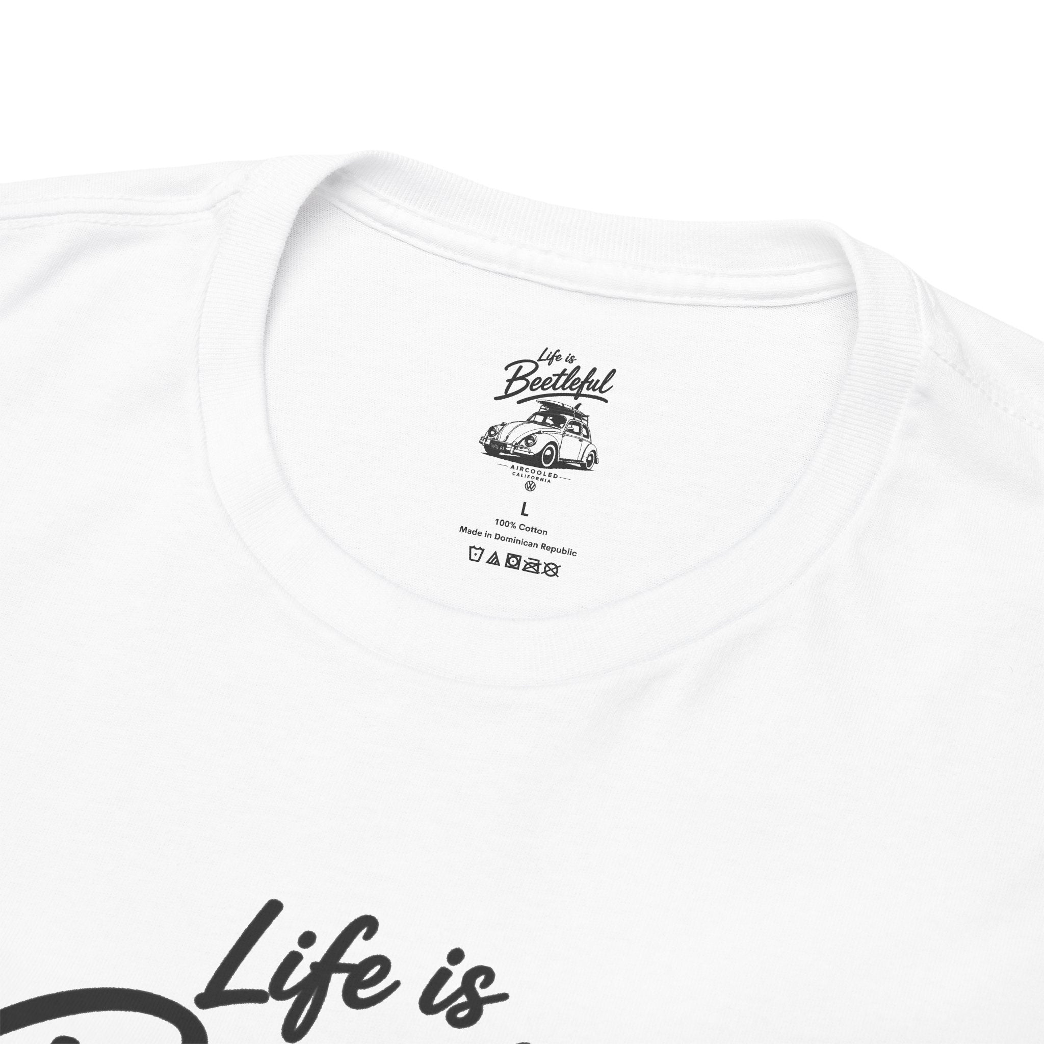 Beetle Car T-Shirt — "Life is Beetleful" Vintage VW Graphic Tee