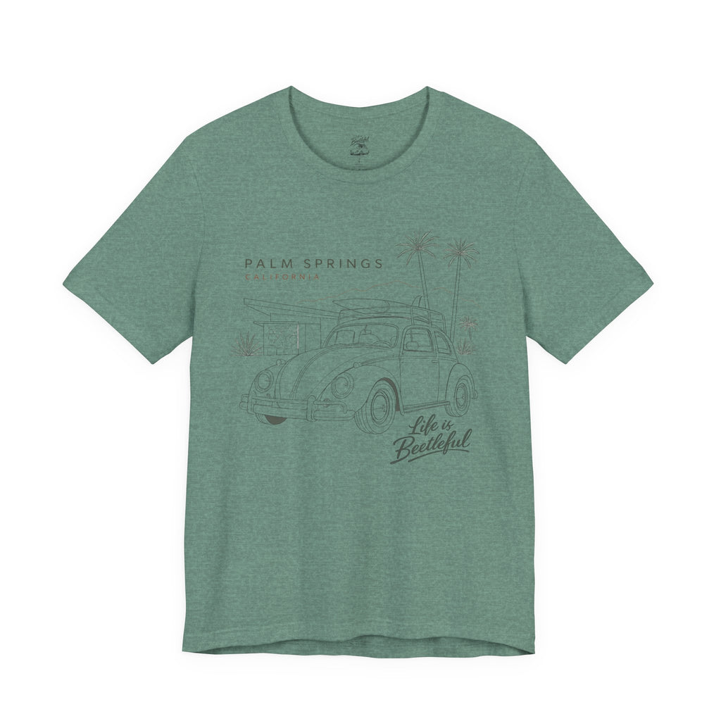 Palm Springs Vintage VW Beetle T-Shirt — Retro Surf Road Trip Tee