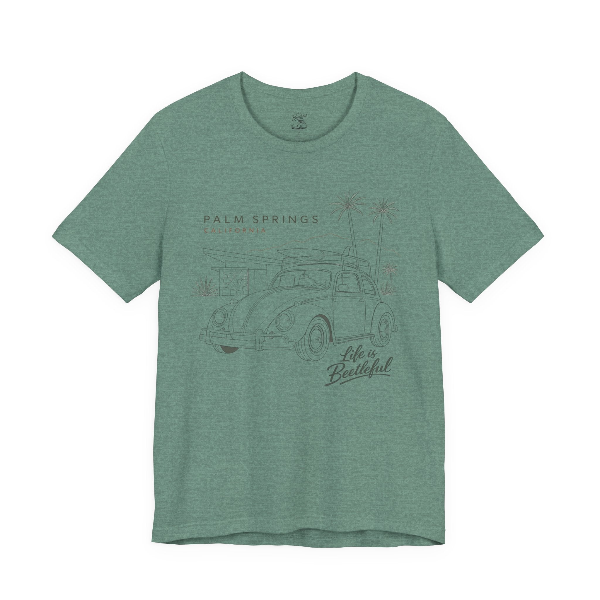 Palm Springs Vintage VW Beetle T-Shirt — Retro Surf Road Trip Tee