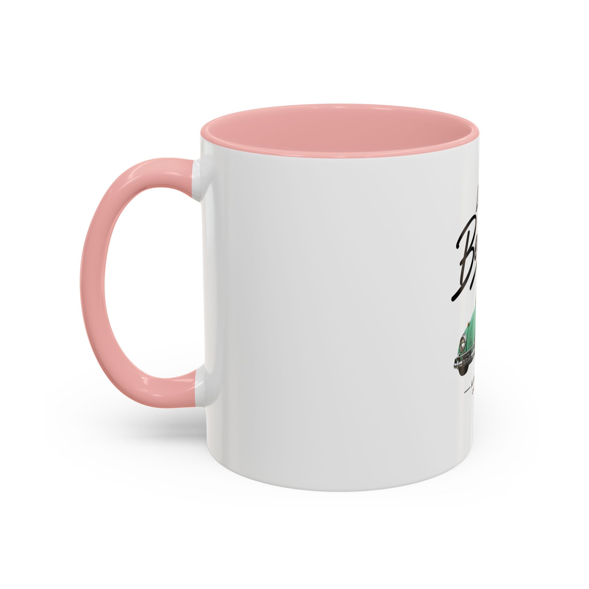 Vintage VW Beetle Coffee Mug – “Life is Beetleful” Accent Mug (11/15oz)