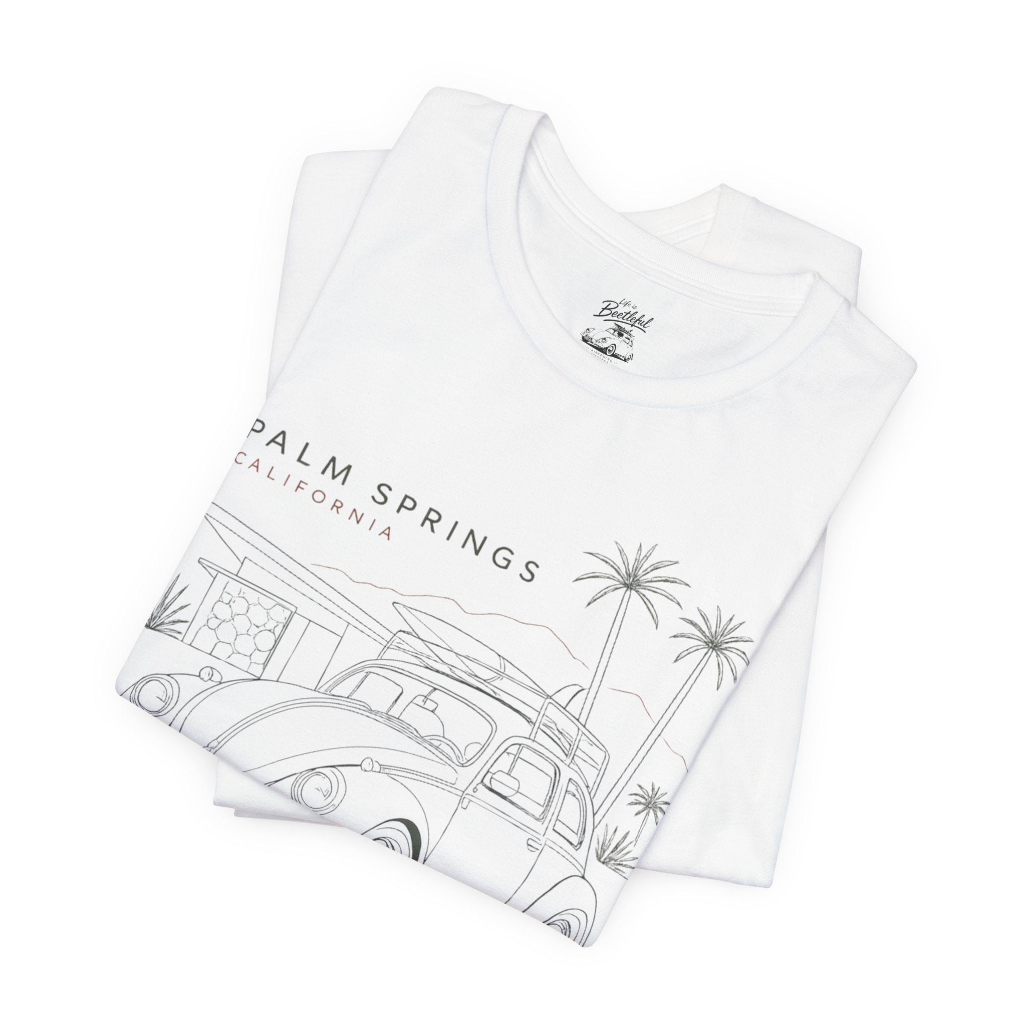 Palm Springs Vintage VW Beetle T-Shirt — Retro Surf Road Trip Tee