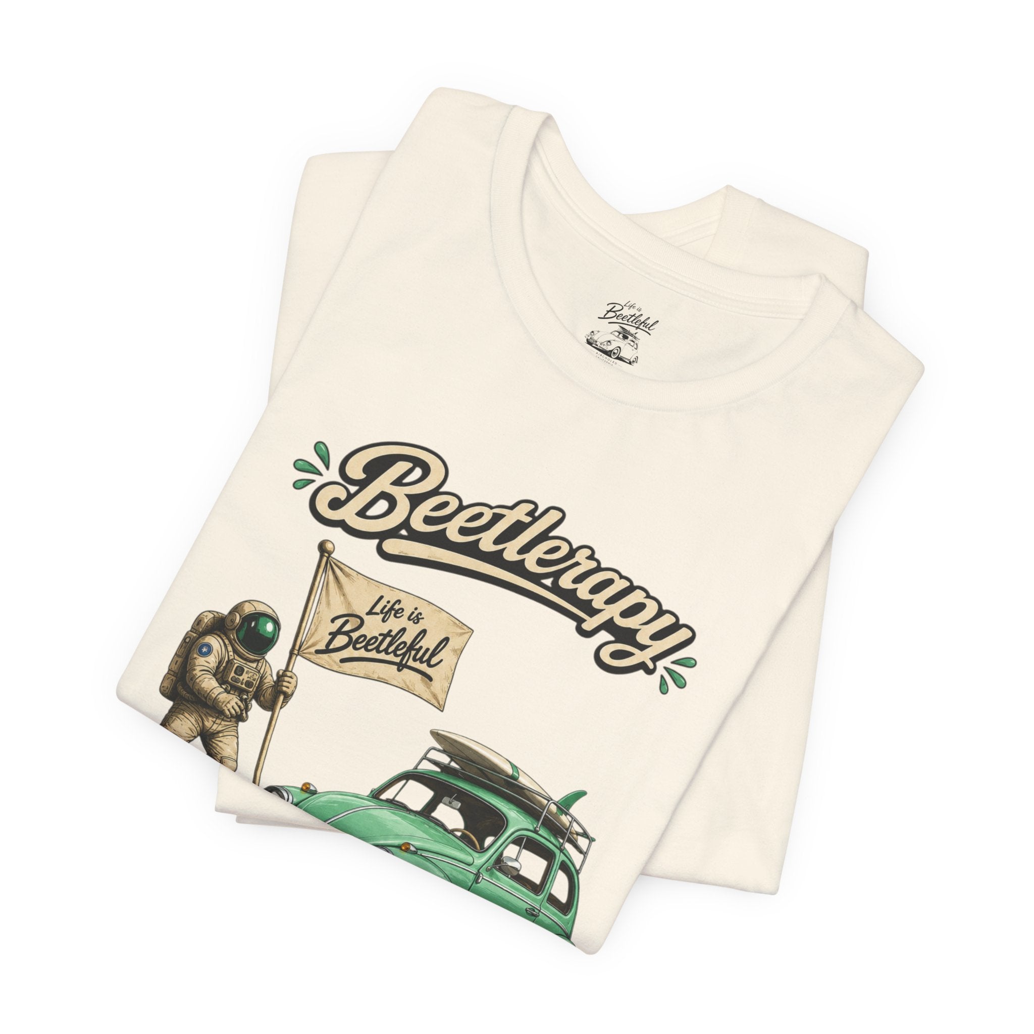 Beetle Therapy Tee — Vintage VW Beetle Surfboard Graphic T-Shirt