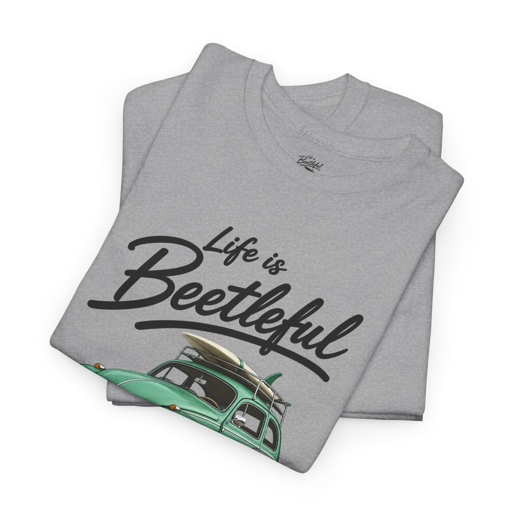 Beetle Car T-Shirt — "Life is Beetleful" Vintage VW Graphic Tee