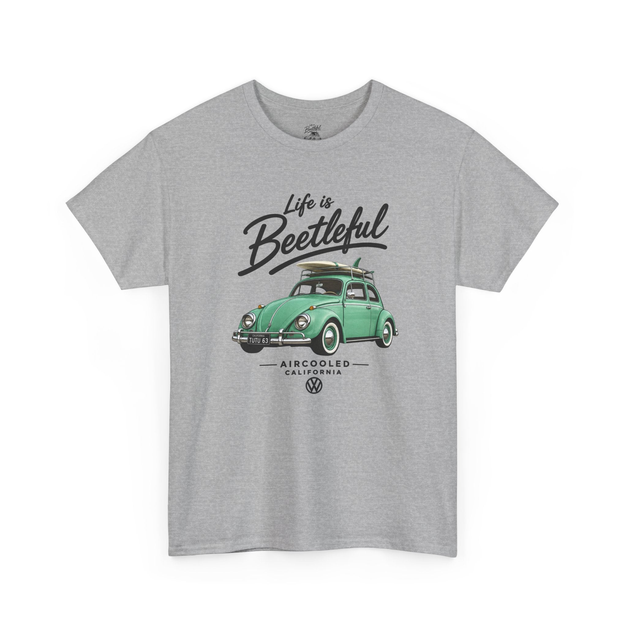 Beetle Car T-Shirt — "Life is Beetleful" Vintage VW Graphic Tee