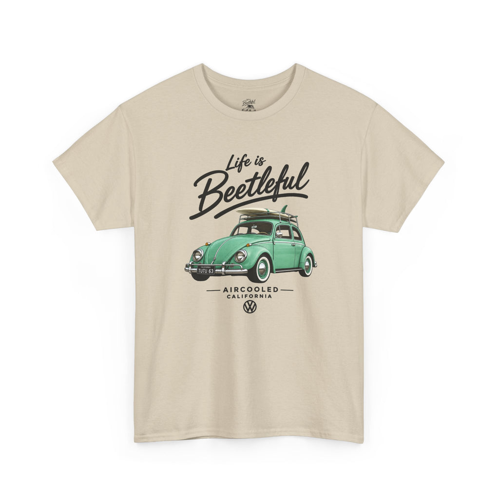 Beetle Car T-Shirt — "Life is Beetleful" Vintage VW Graphic Tee