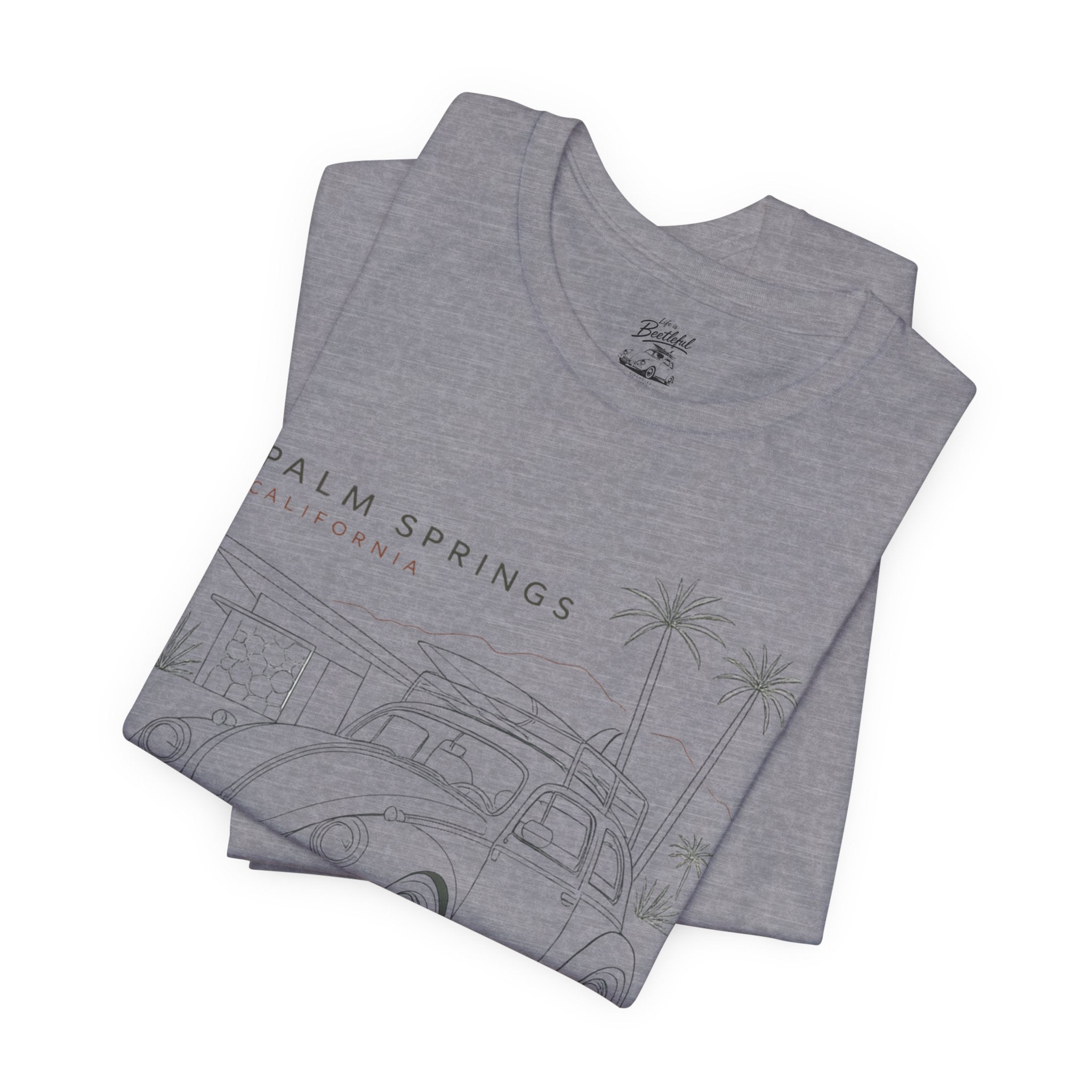 Palm Springs Vintage VW Beetle T-Shirt — Retro Surf Road Trip Tee