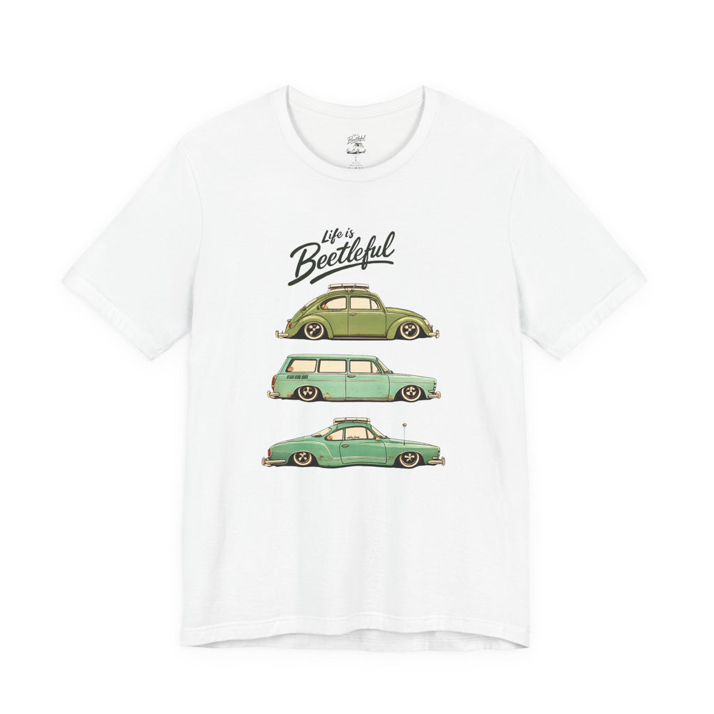 Vintage Beach Sunset Tee – 'Beachtiful' Retro Surf Wagon Shirt