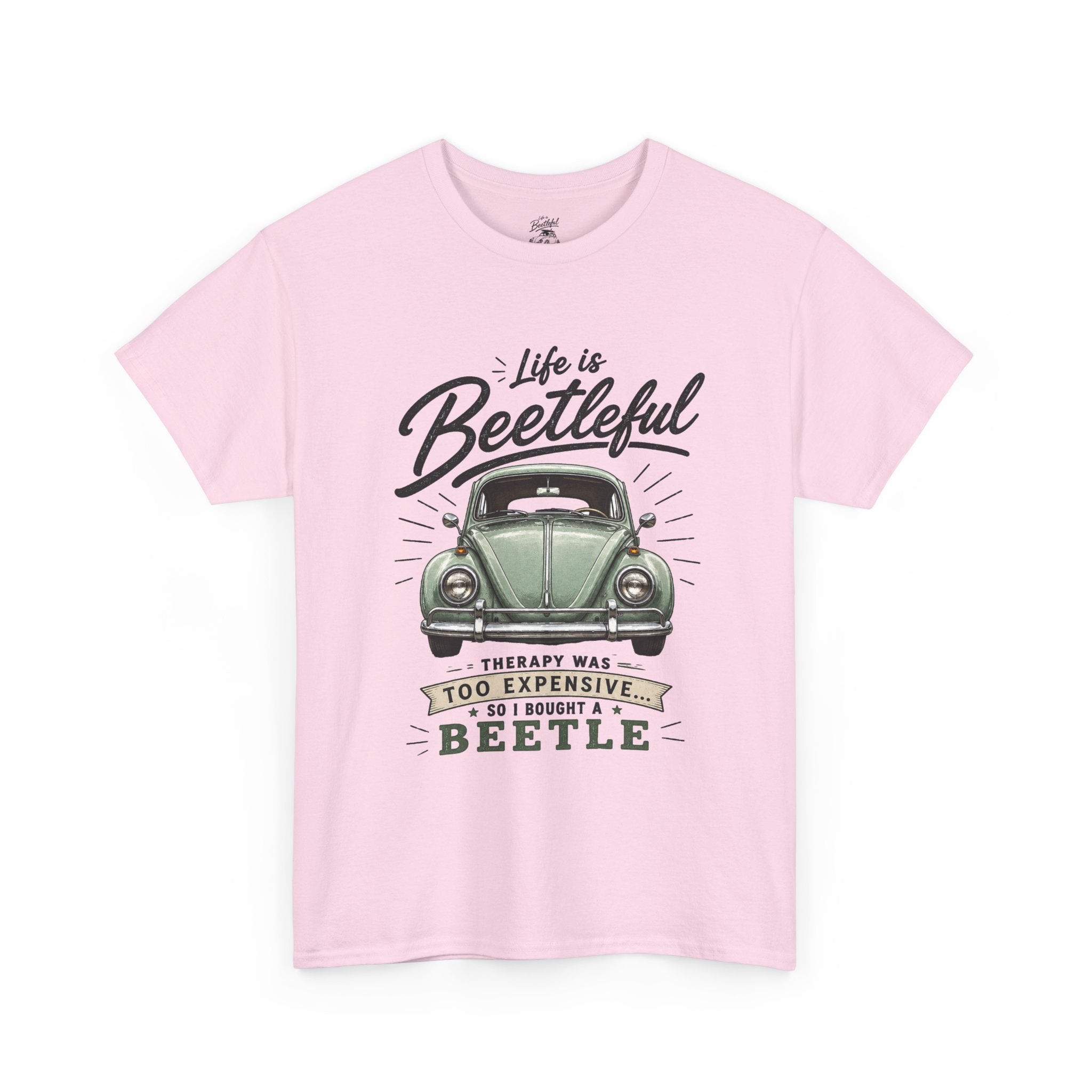Beetle Car T-Shirt — "Life is Beetleful" Vintage VW Graphic Tee