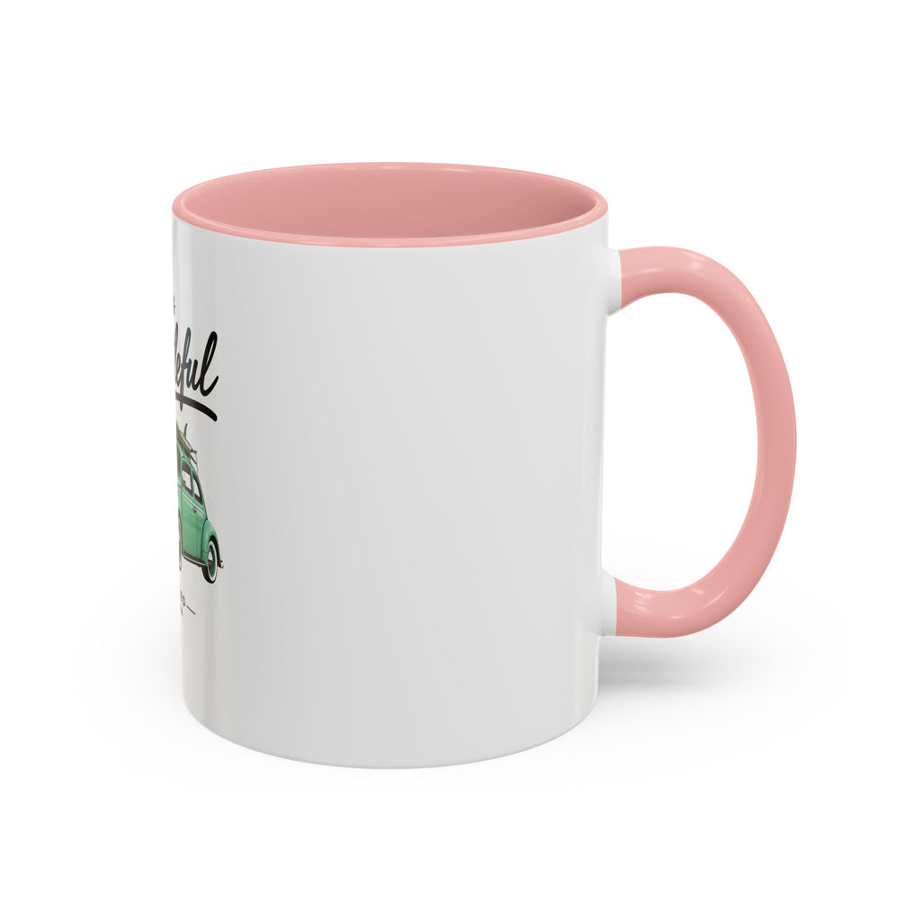 Vintage VW Beetle Coffee Mug – “Life is Beetleful” Accent Mug (11/15oz)