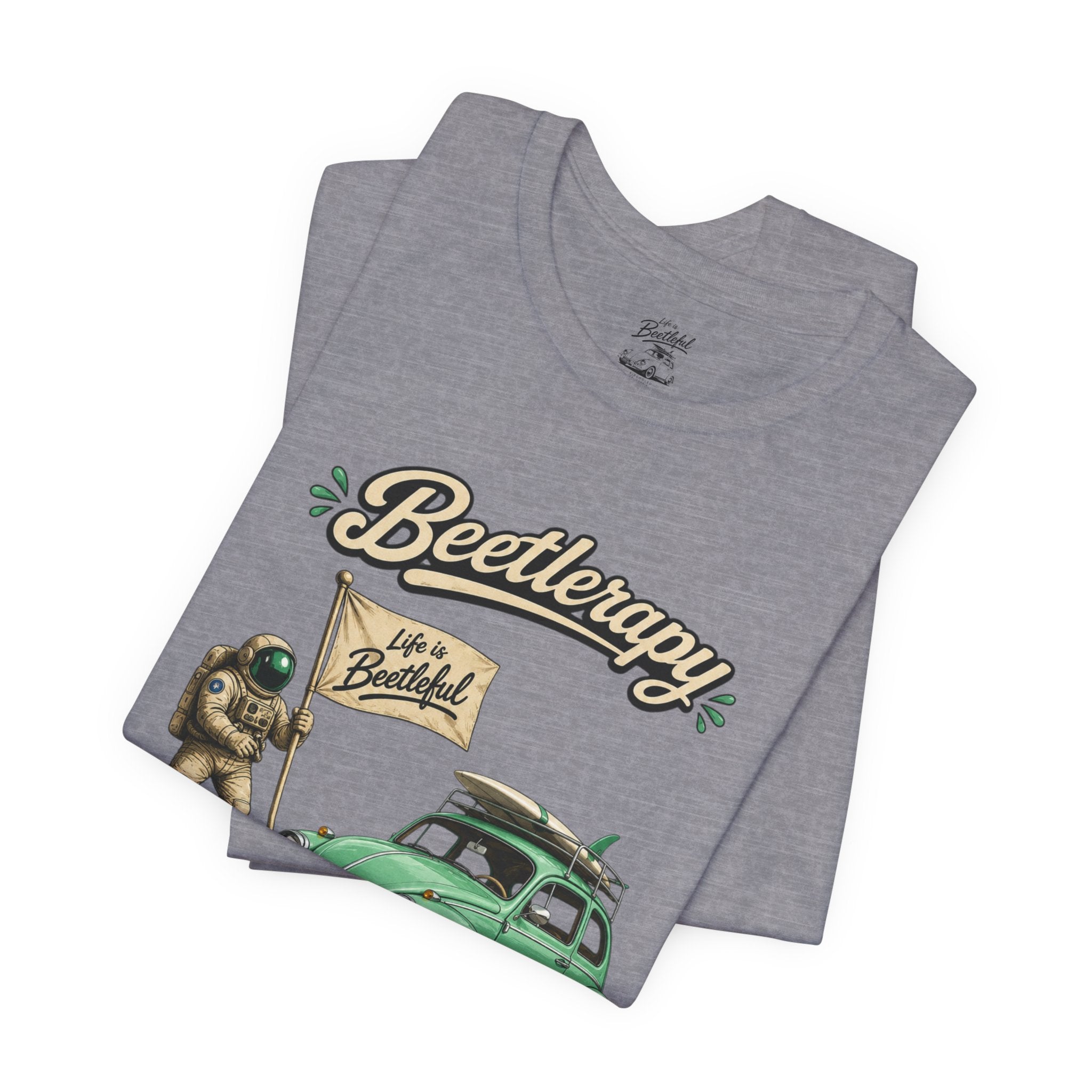 Beetle Therapy Tee — Vintage VW Beetle Surfboard Graphic T-Shirt