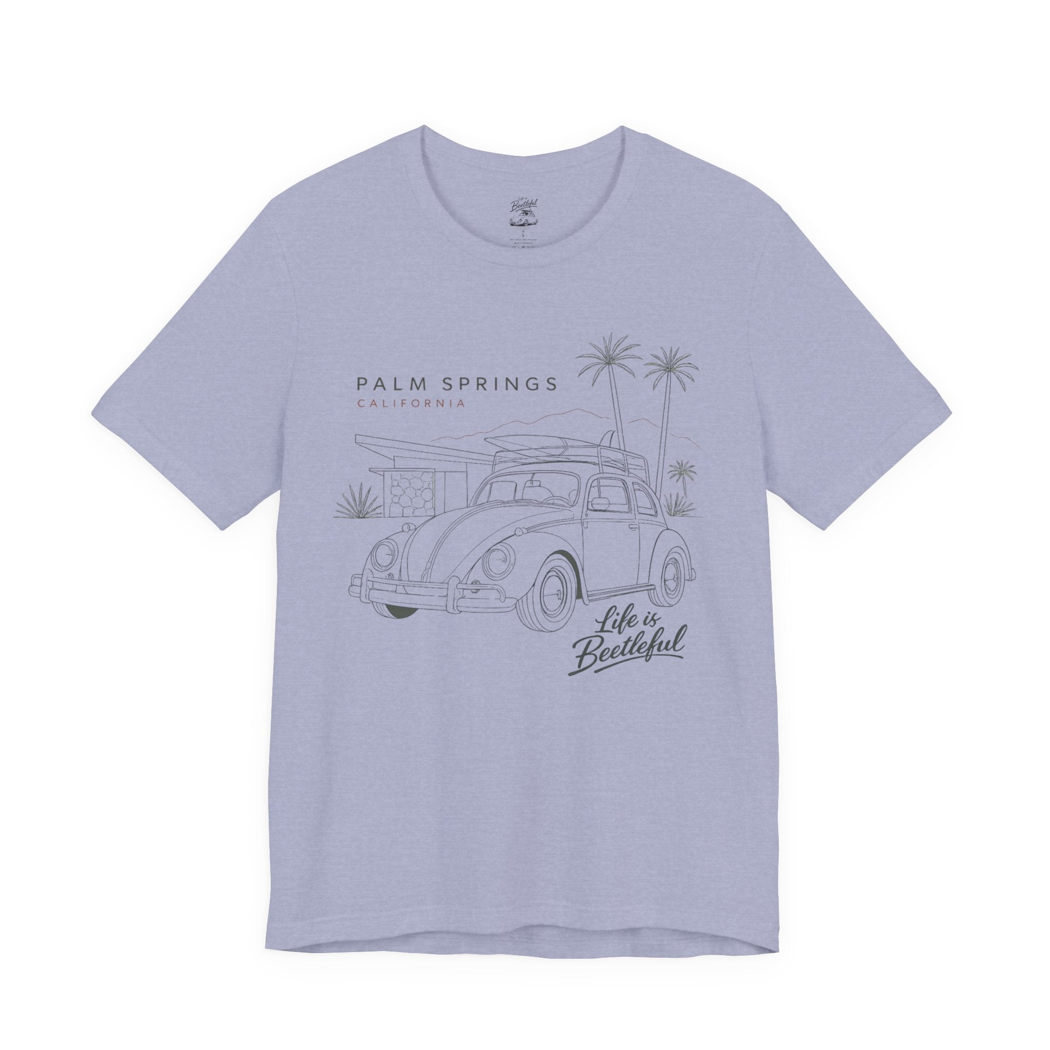 Palm Springs Vintage VW Beetle T-Shirt — Retro Surf Road Trip Tee