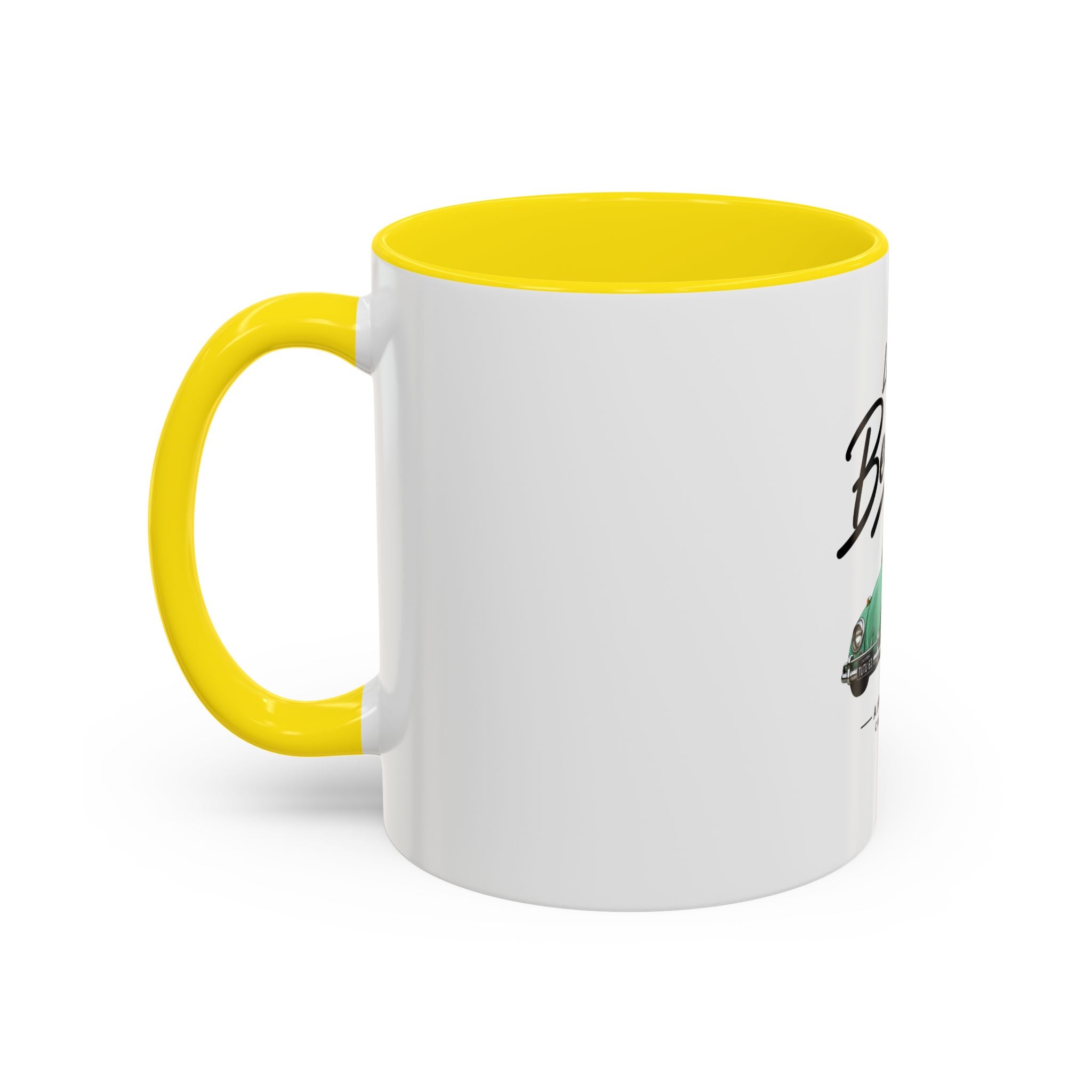 Vintage VW Beetle Coffee Mug – “Life is Beetleful” Accent Mug (11/15oz)