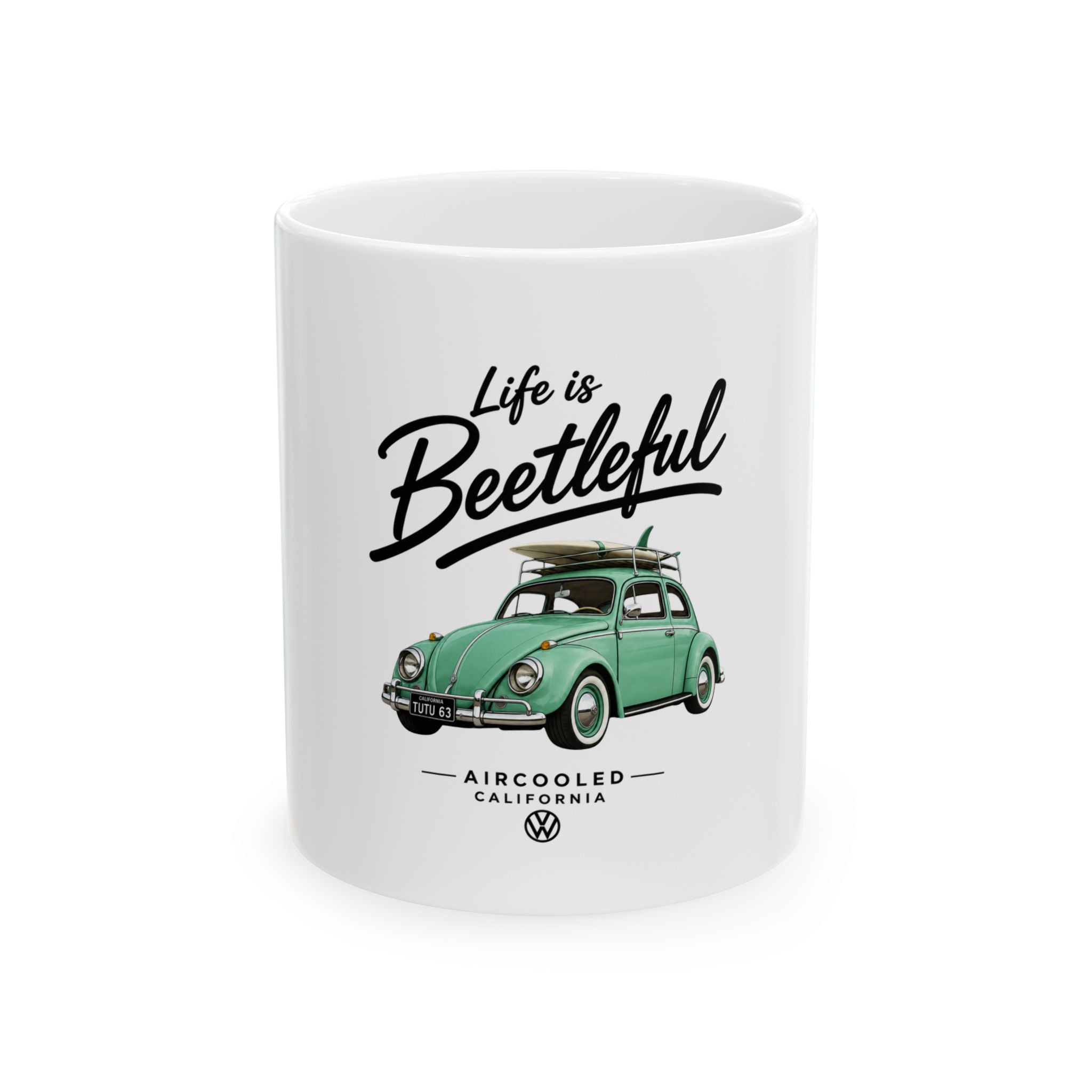 Life is Beetleful Vintage VW Beetle Ceramic Mug (11oz & 15oz)