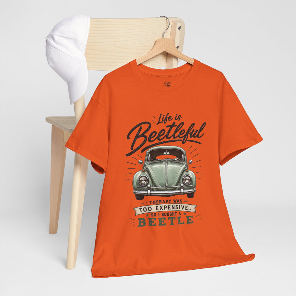 Beetle Car T-Shirt — "Life is Beetleful" Vintage VW Graphic Tee