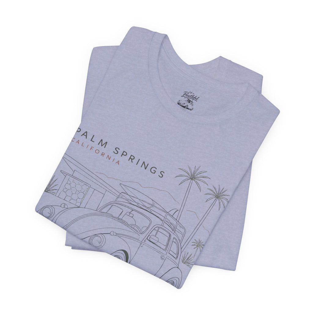 Palm Springs Vintage VW Beetle T-Shirt — Retro Surf Road Trip Tee