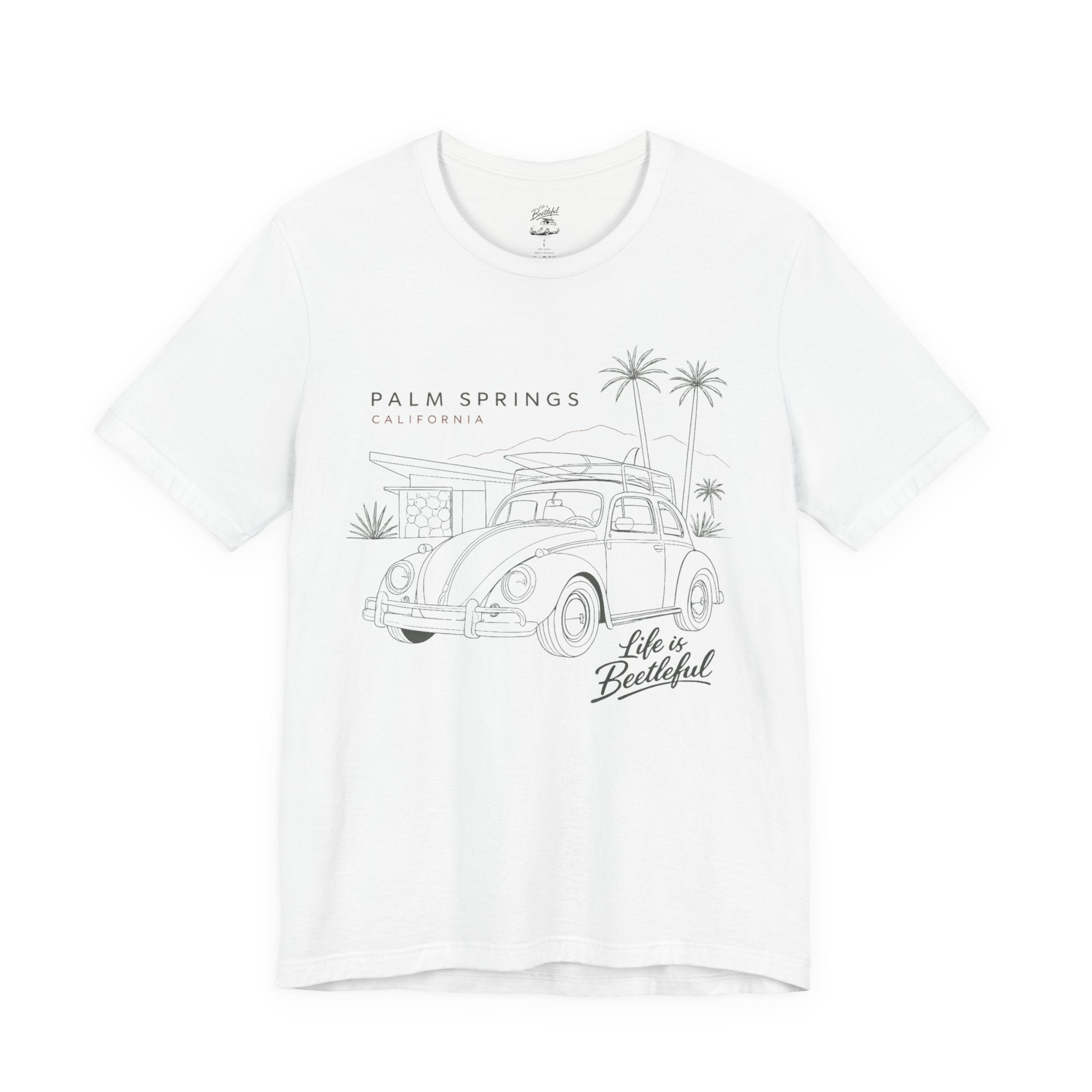 Palm Springs Vintage VW Beetle T-Shirt — Retro Surf Road Trip Tee