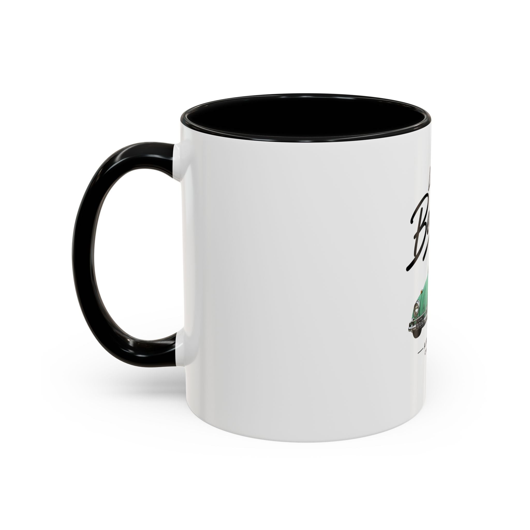 Vintage VW Beetle Coffee Mug – “Life is Beetleful” Accent Mug (11/15oz)