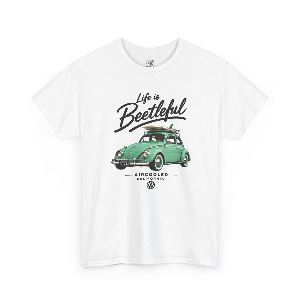 Beetle Car T-Shirt — "Life is Beetleful" Vintage VW Graphic Tee