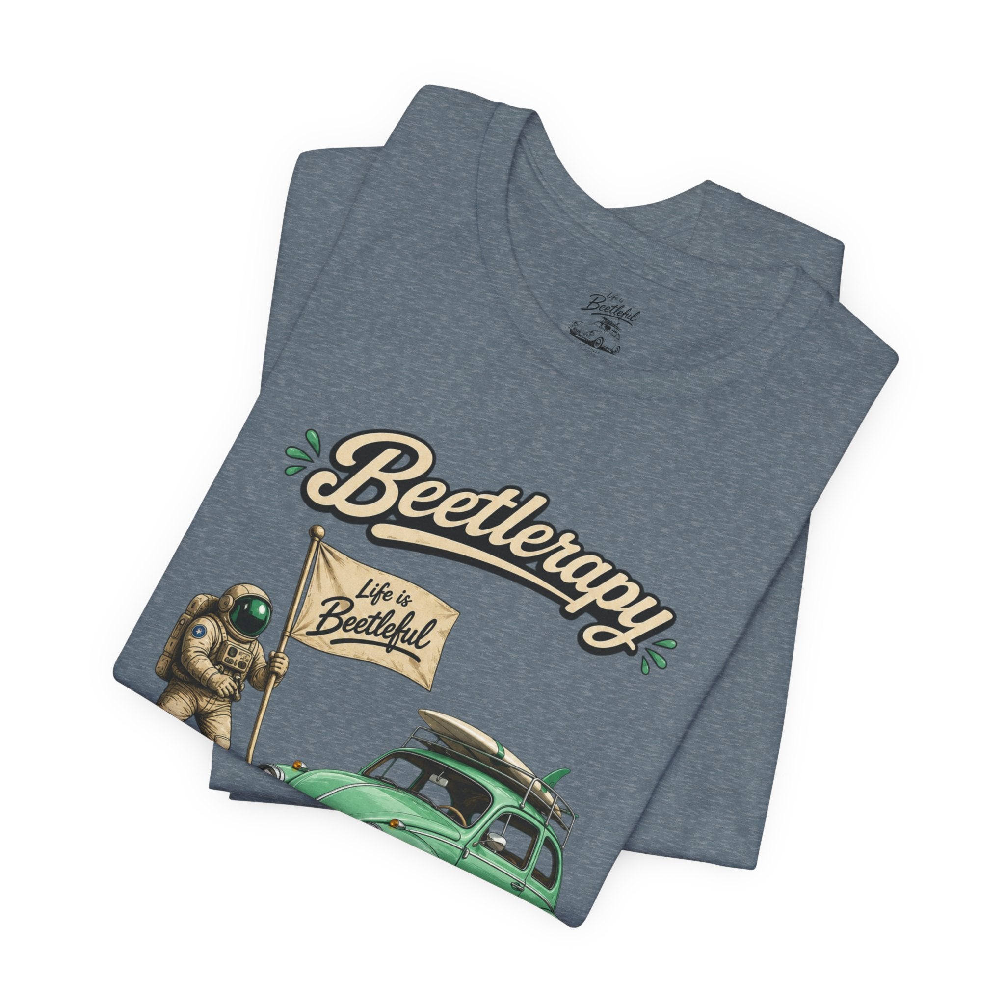 Beetle Therapy Tee — Vintage VW Beetle Surfboard Graphic T-Shirt