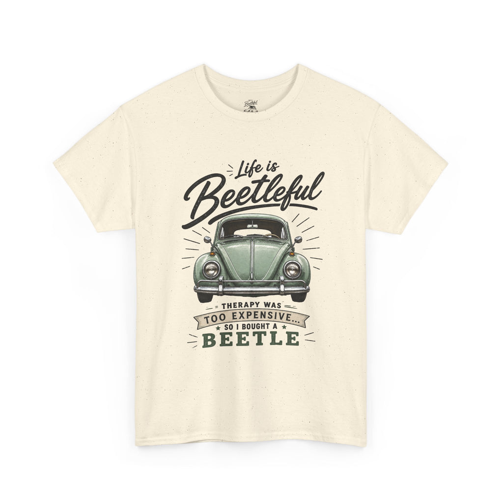 Beetle Car T-Shirt — "Life is Beetleful" Vintage VW Graphic Tee