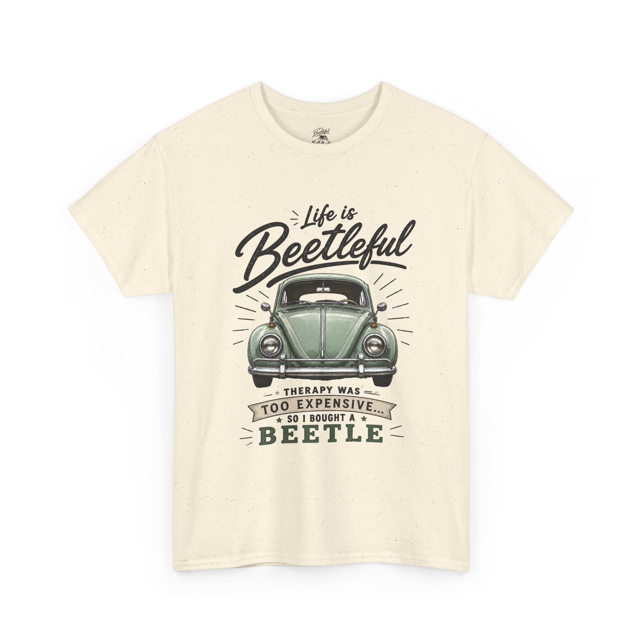 Beetle Car T-Shirt — "Life is Beetleful" Vintage VW Graphic Tee