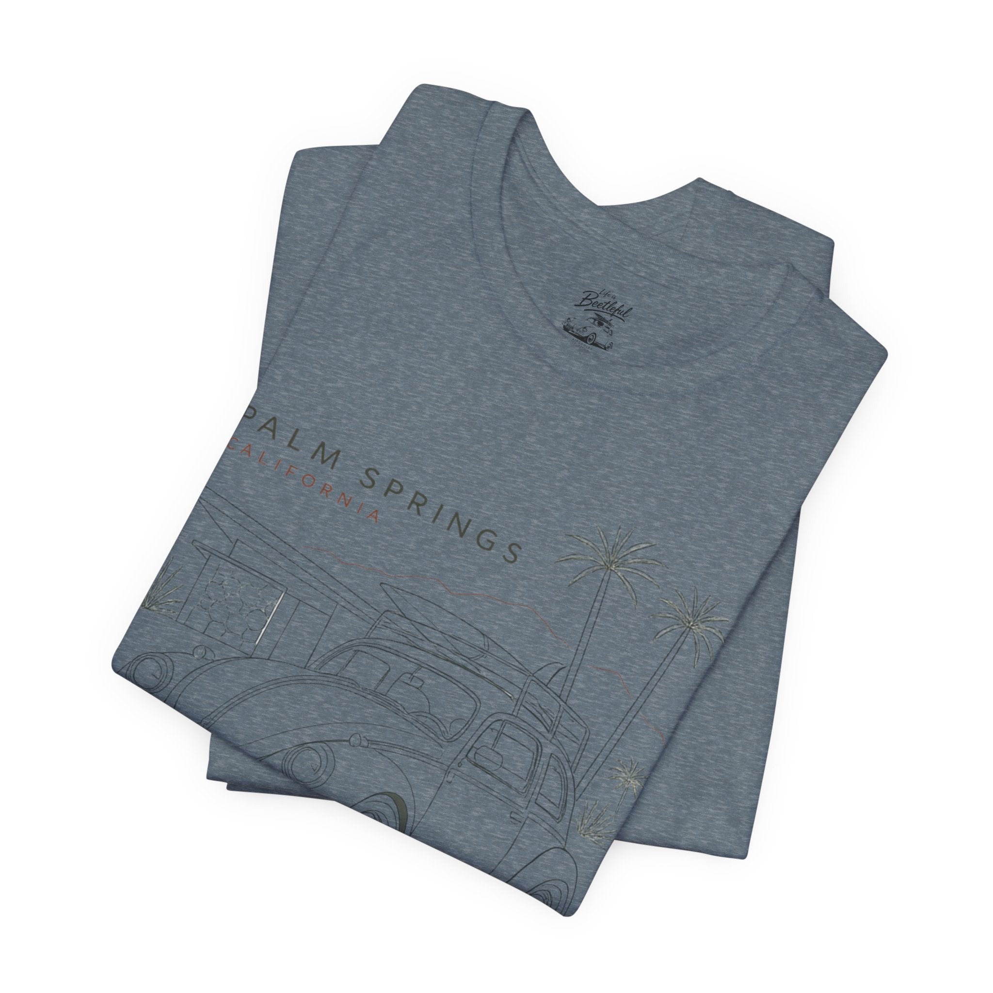 Palm Springs Vintage VW Beetle T-Shirt — Retro Surf Road Trip Tee