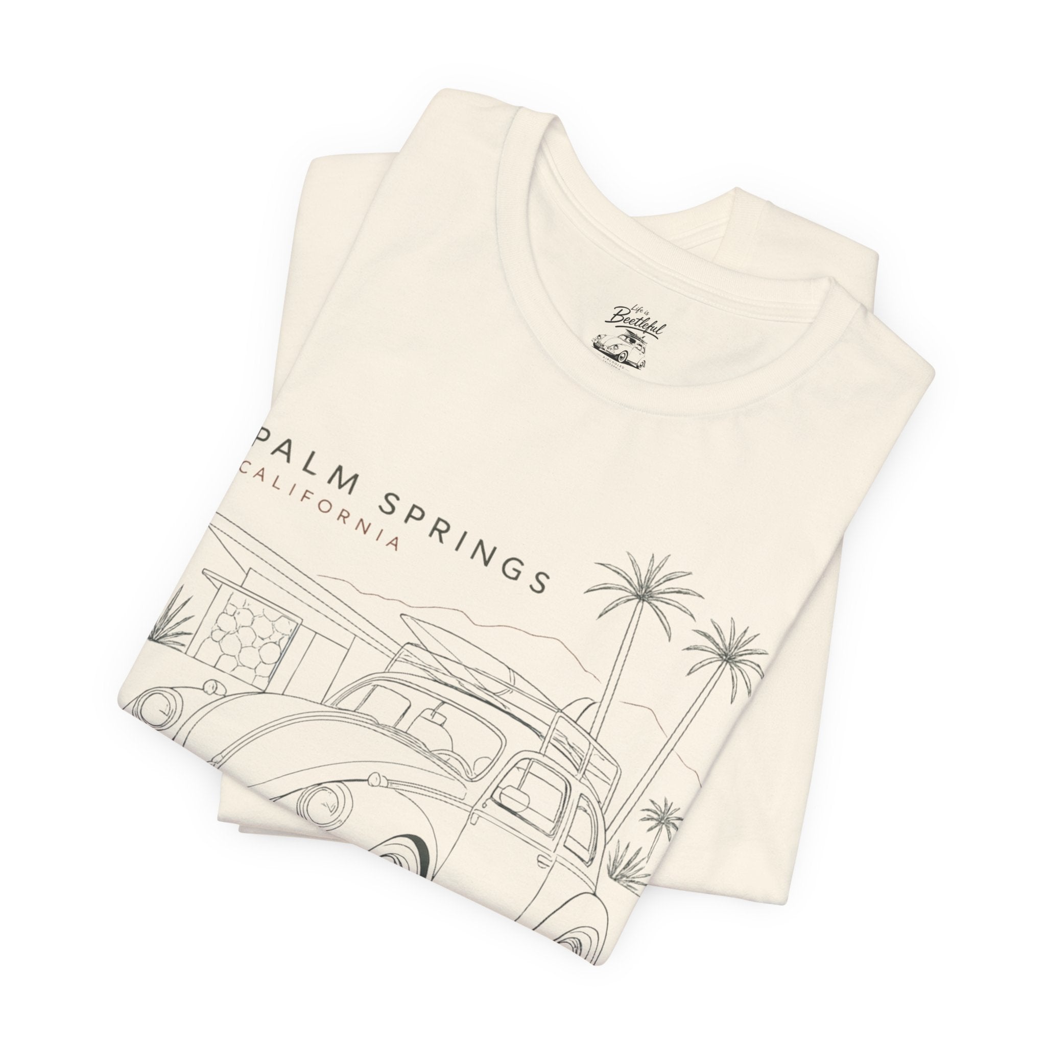 Palm Springs Vintage VW Beetle T-Shirt — Retro Surf Road Trip Tee