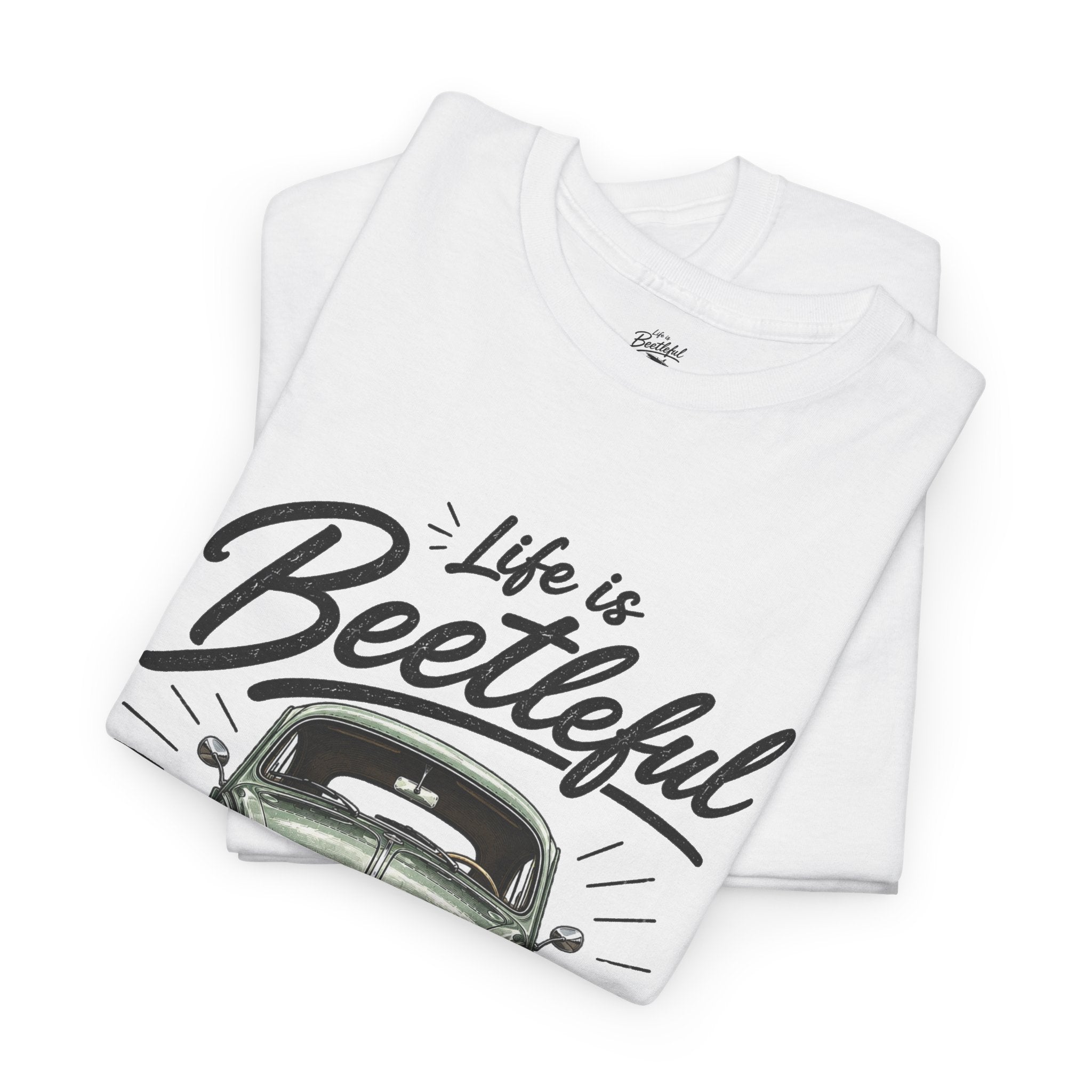 Beetle Car T-Shirt — "Life is Beetleful" Vintage VW Graphic Tee