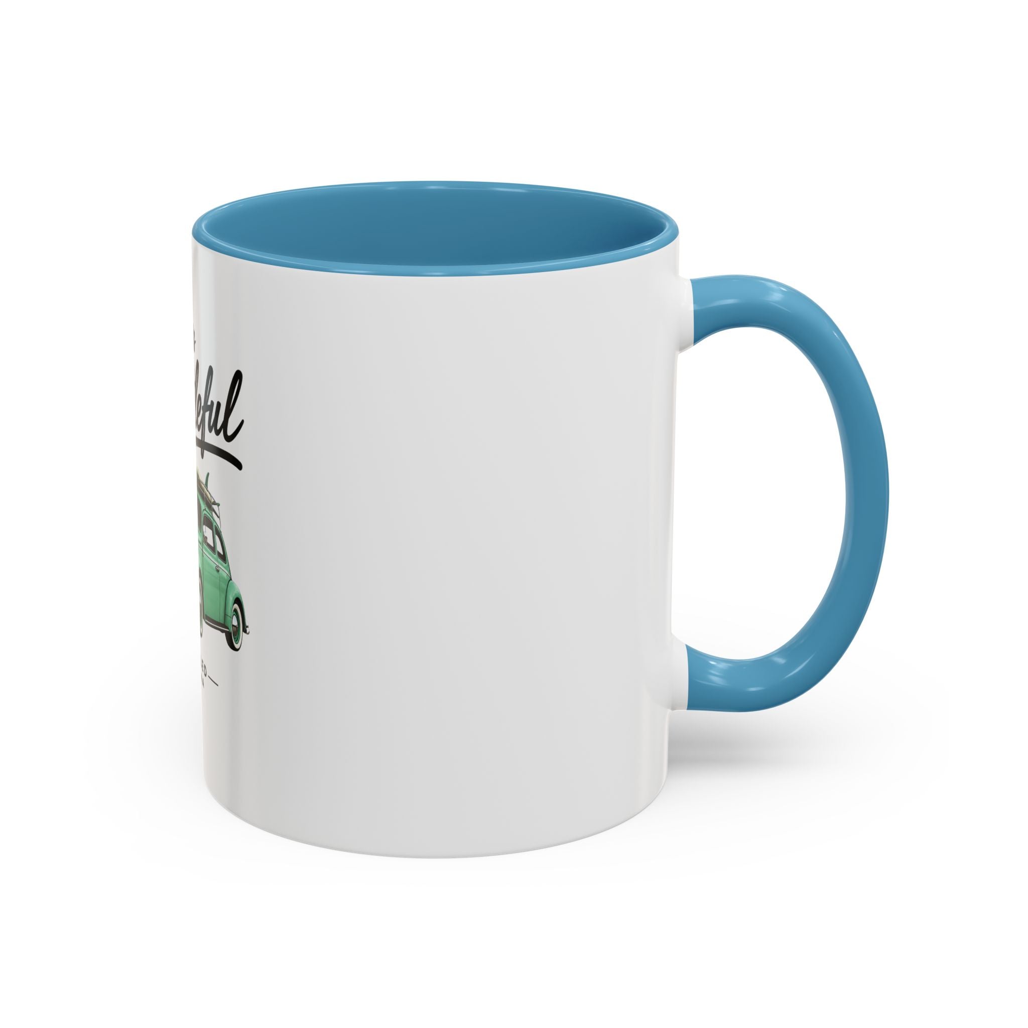 Vintage VW Beetle Coffee Mug – “Life is Beetleful” Accent Mug (11/15oz)