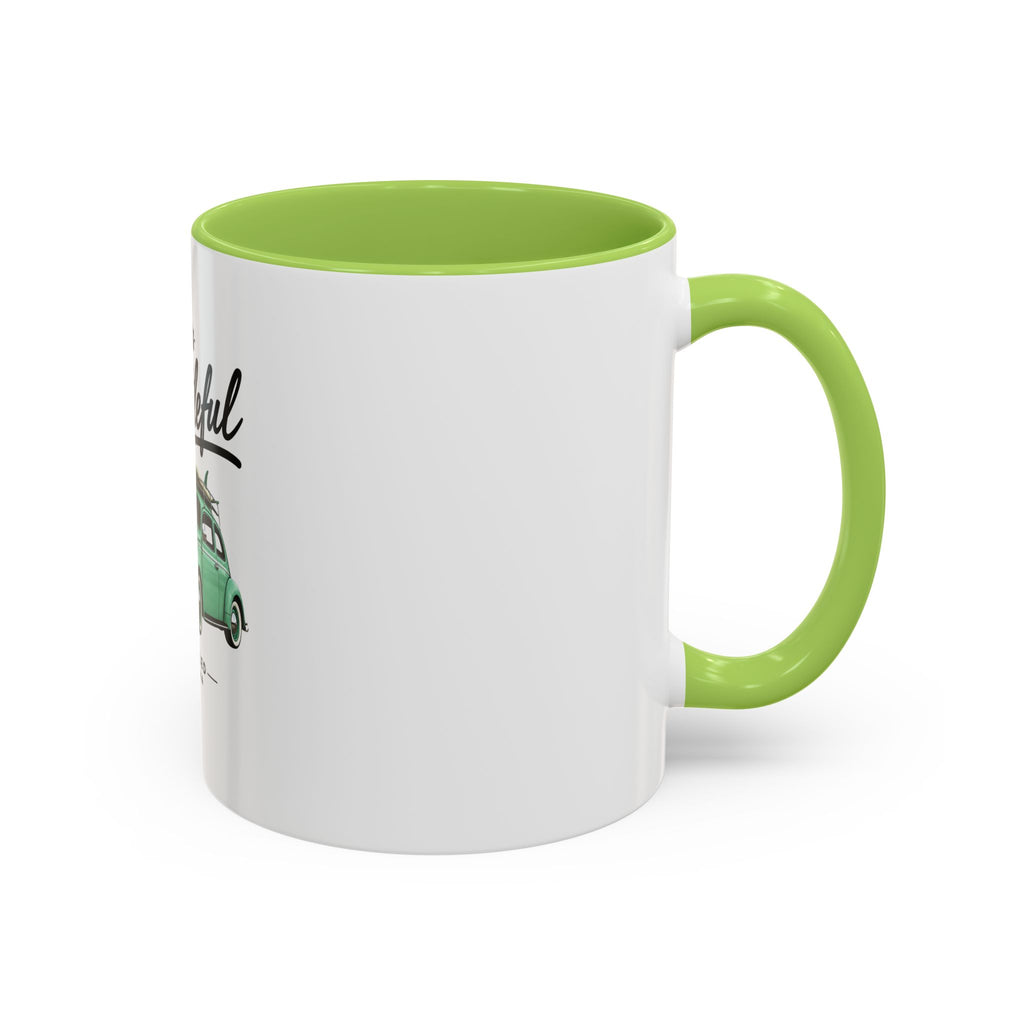 Vintage VW Beetle Coffee Mug – “Life is Beetleful” Accent Mug (11/15oz)