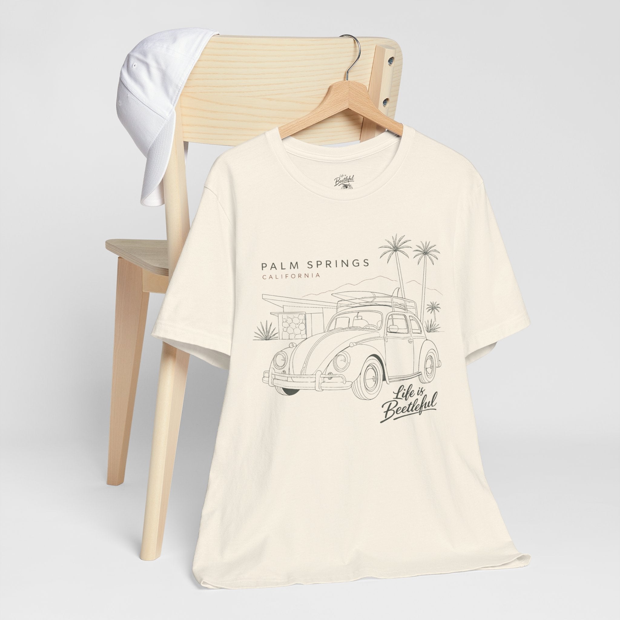 Palm Springs Vintage VW Beetle T-Shirt — Retro Surf Road Trip Tee