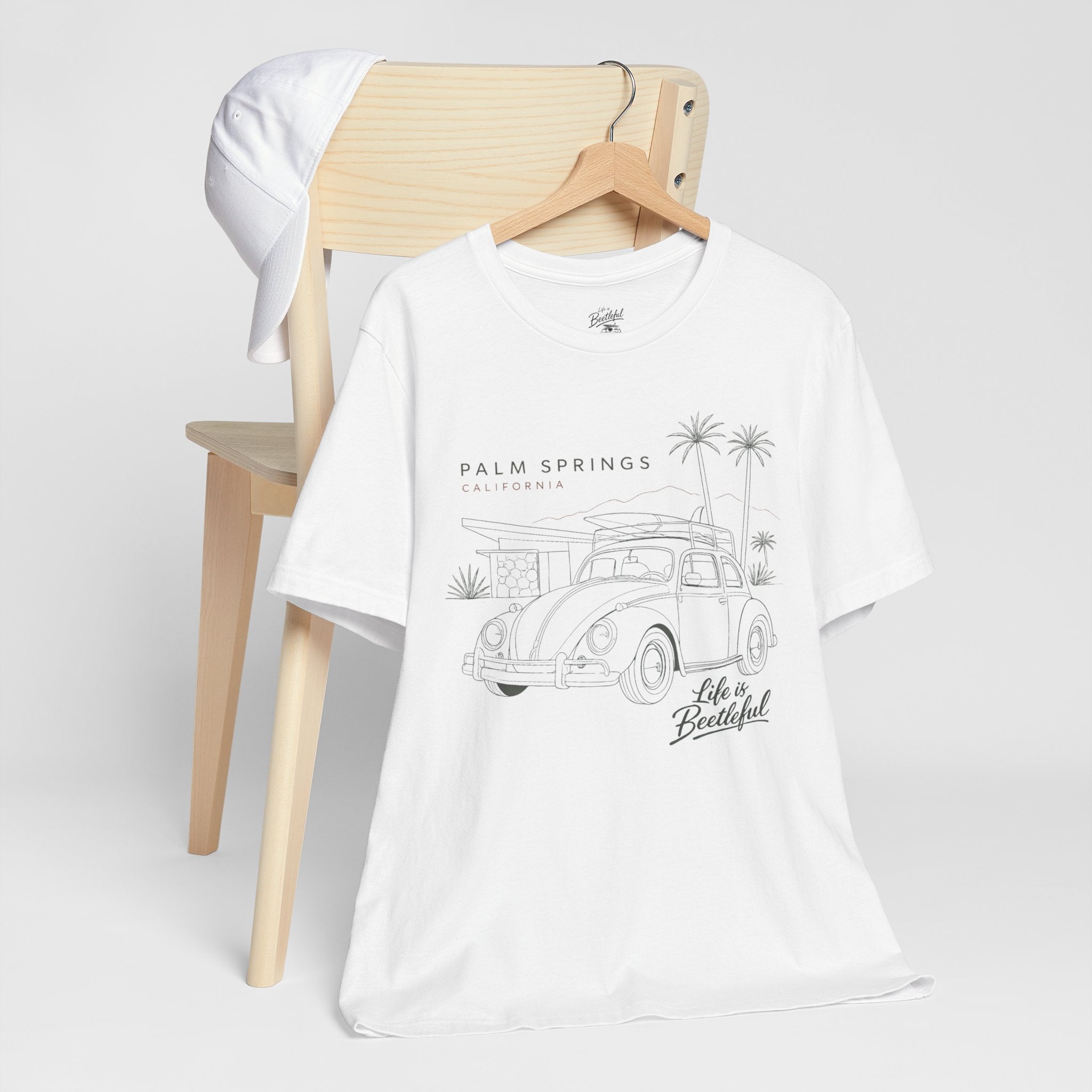 Palm Springs Vintage VW Beetle T-Shirt — Retro Surf Road Trip Tee