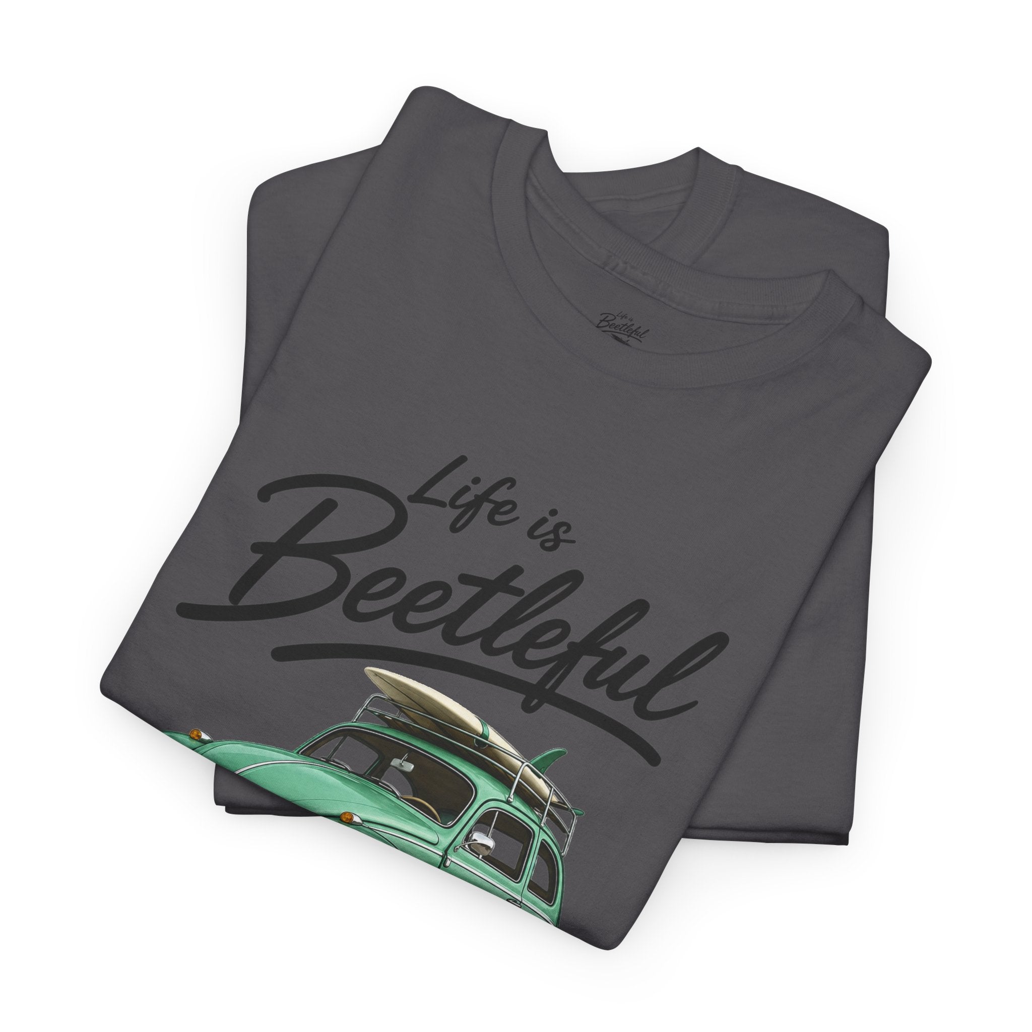 Beetle Car T-Shirt — "Life is Beetleful" Vintage VW Graphic Tee