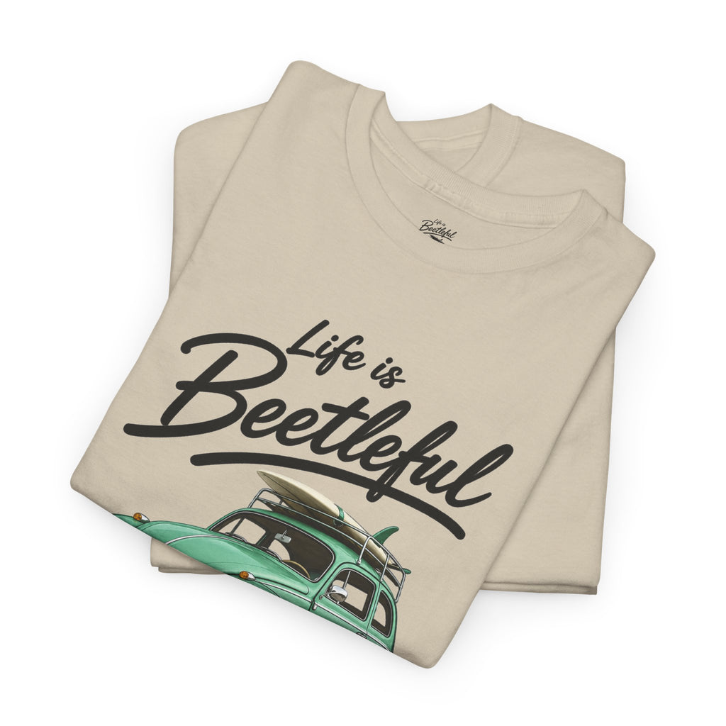 Beetle Car T-Shirt — "Life is Beetleful" Vintage VW Graphic Tee