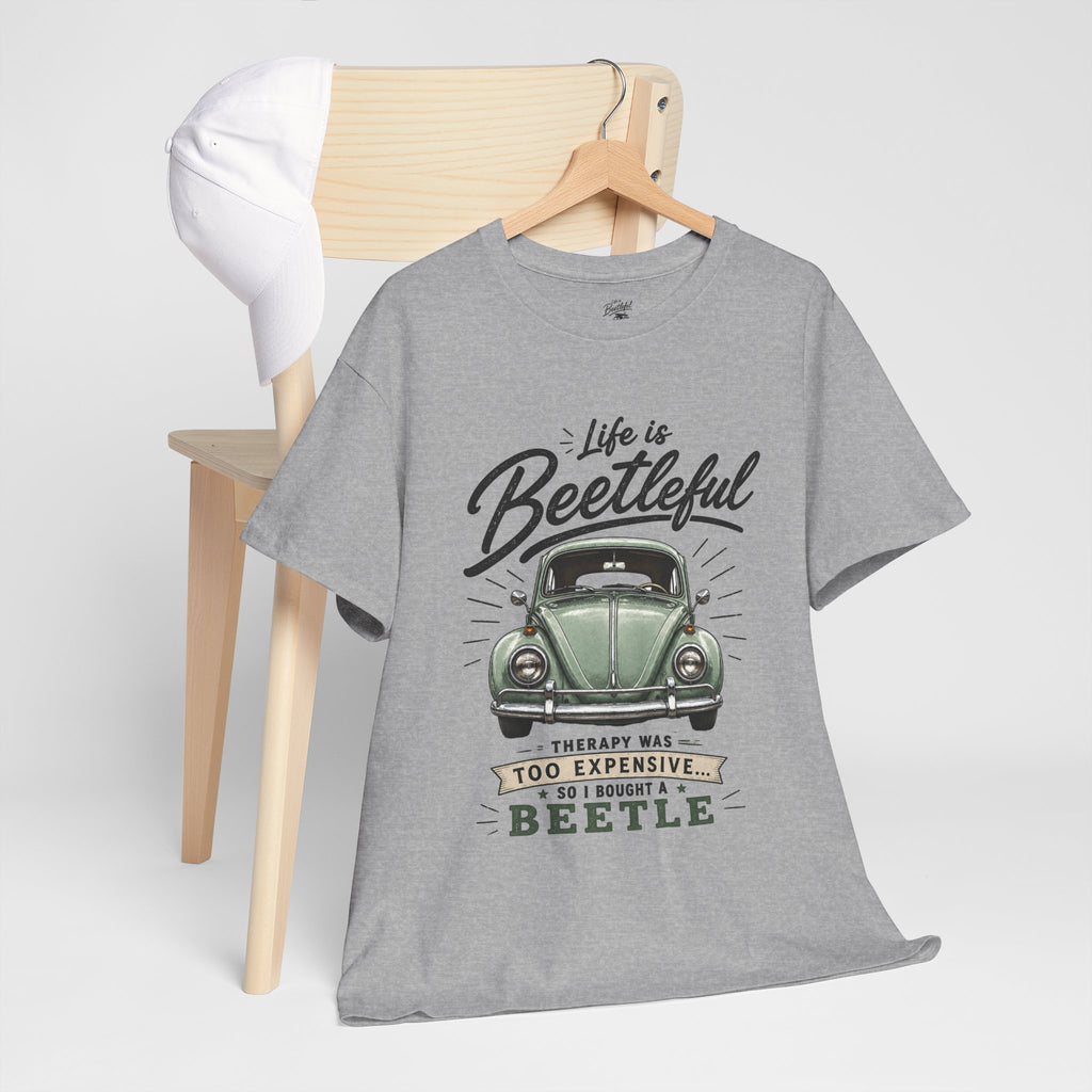 Beetle Car T-Shirt — "Life is Beetleful" Vintage VW Graphic Tee