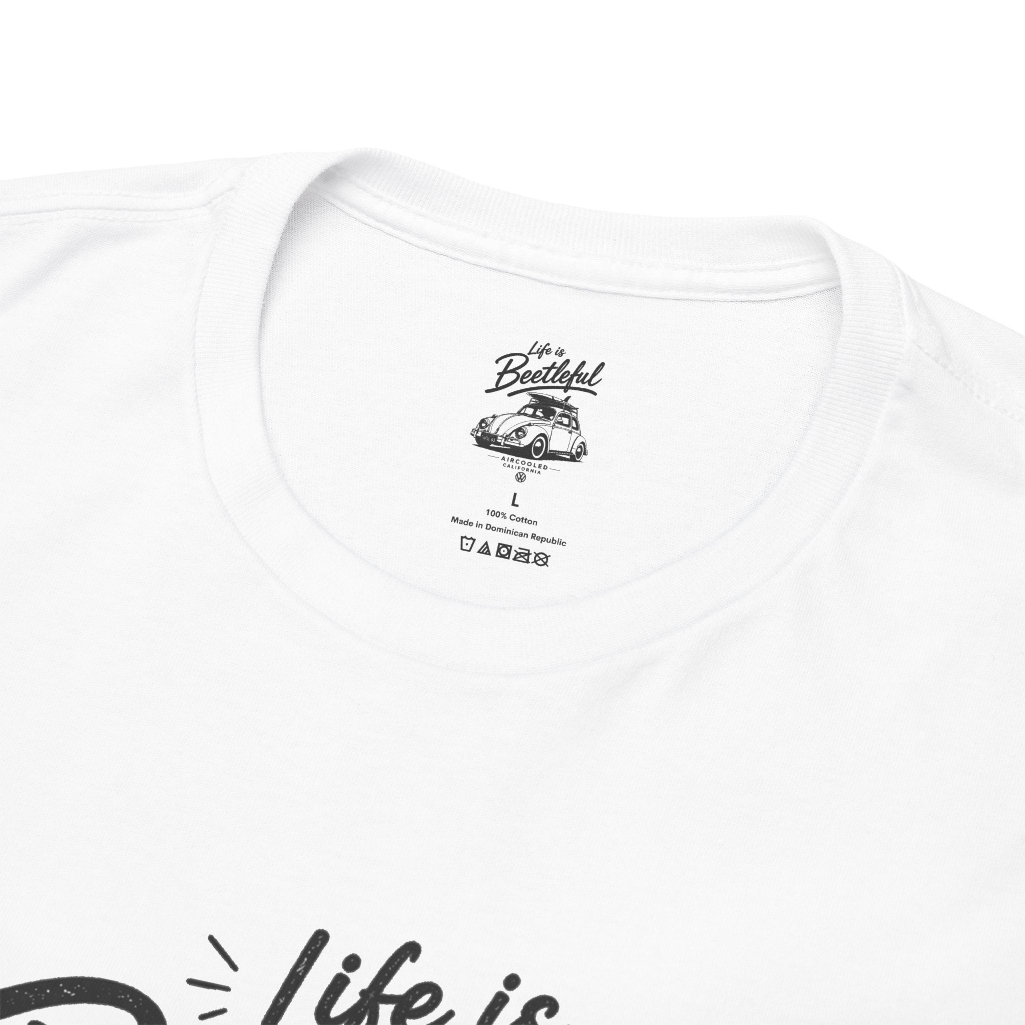 Beetle Car T-Shirt — "Life is Beetleful" Vintage VW Graphic Tee