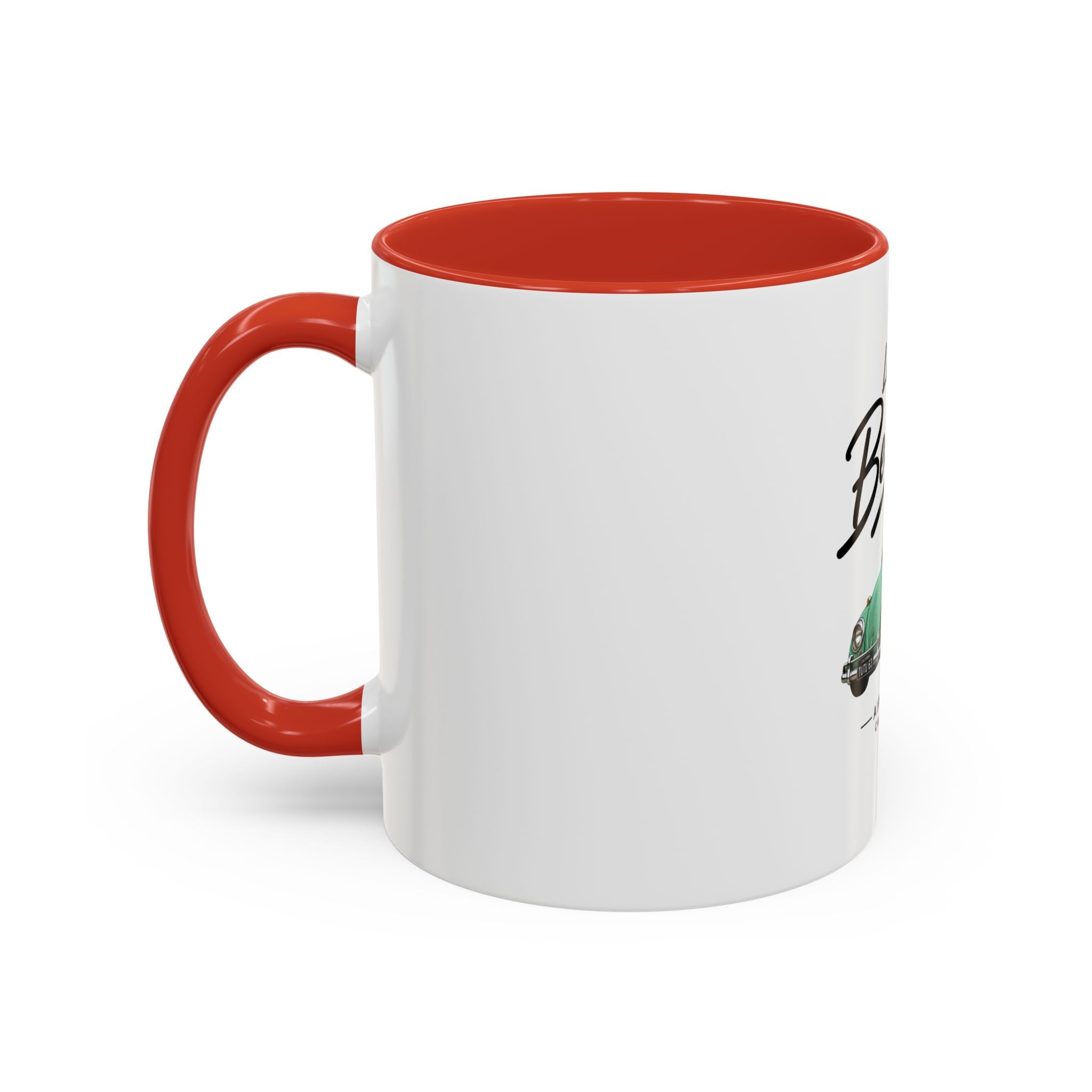 Vintage VW Beetle Coffee Mug – “Life is Beetleful” Accent Mug (11/15oz)