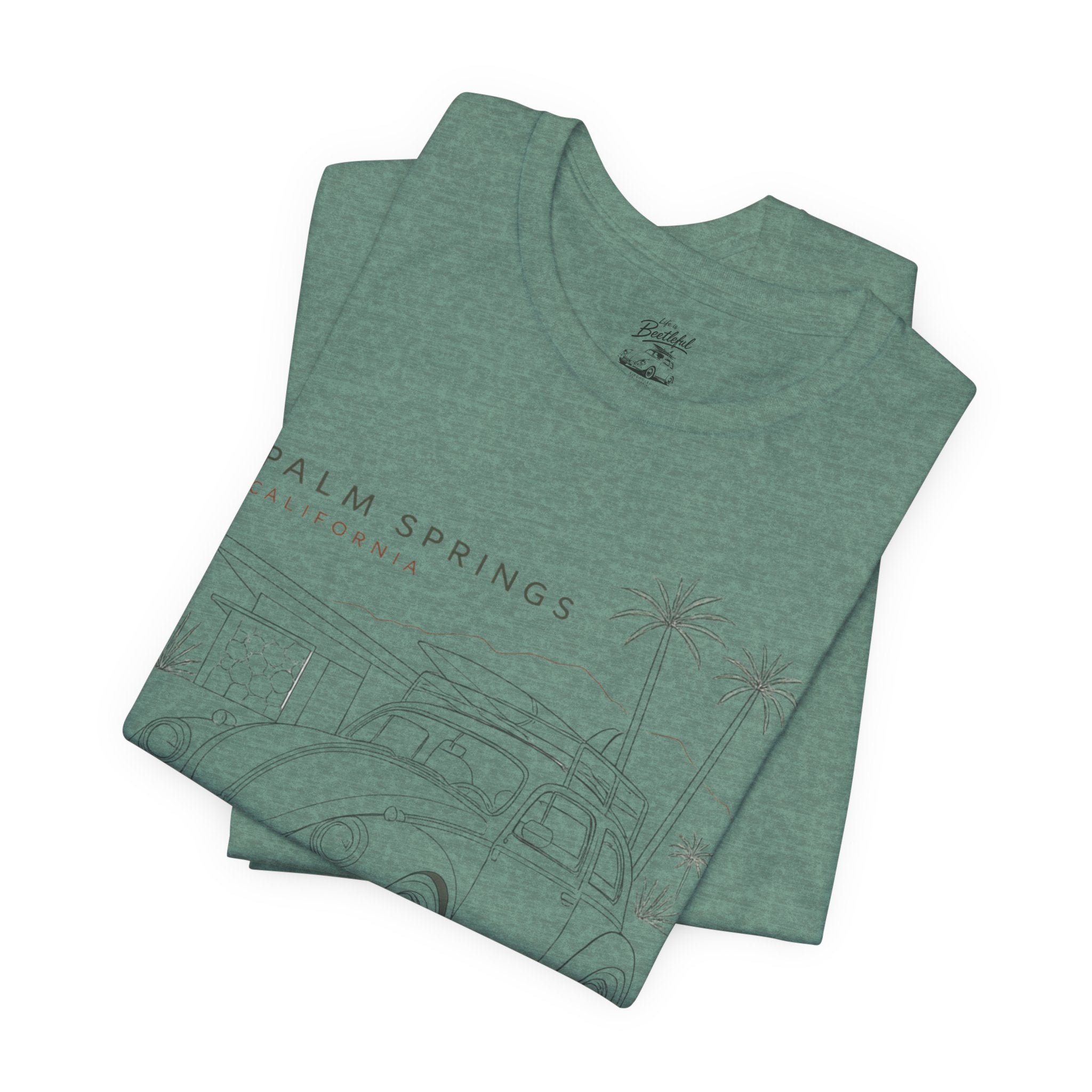 Palm Springs Vintage VW Beetle T-Shirt — Retro Surf Road Trip Tee