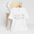 Classic VW Beetle Blueprint Tee — Vintage Car Sketch T-Shirt