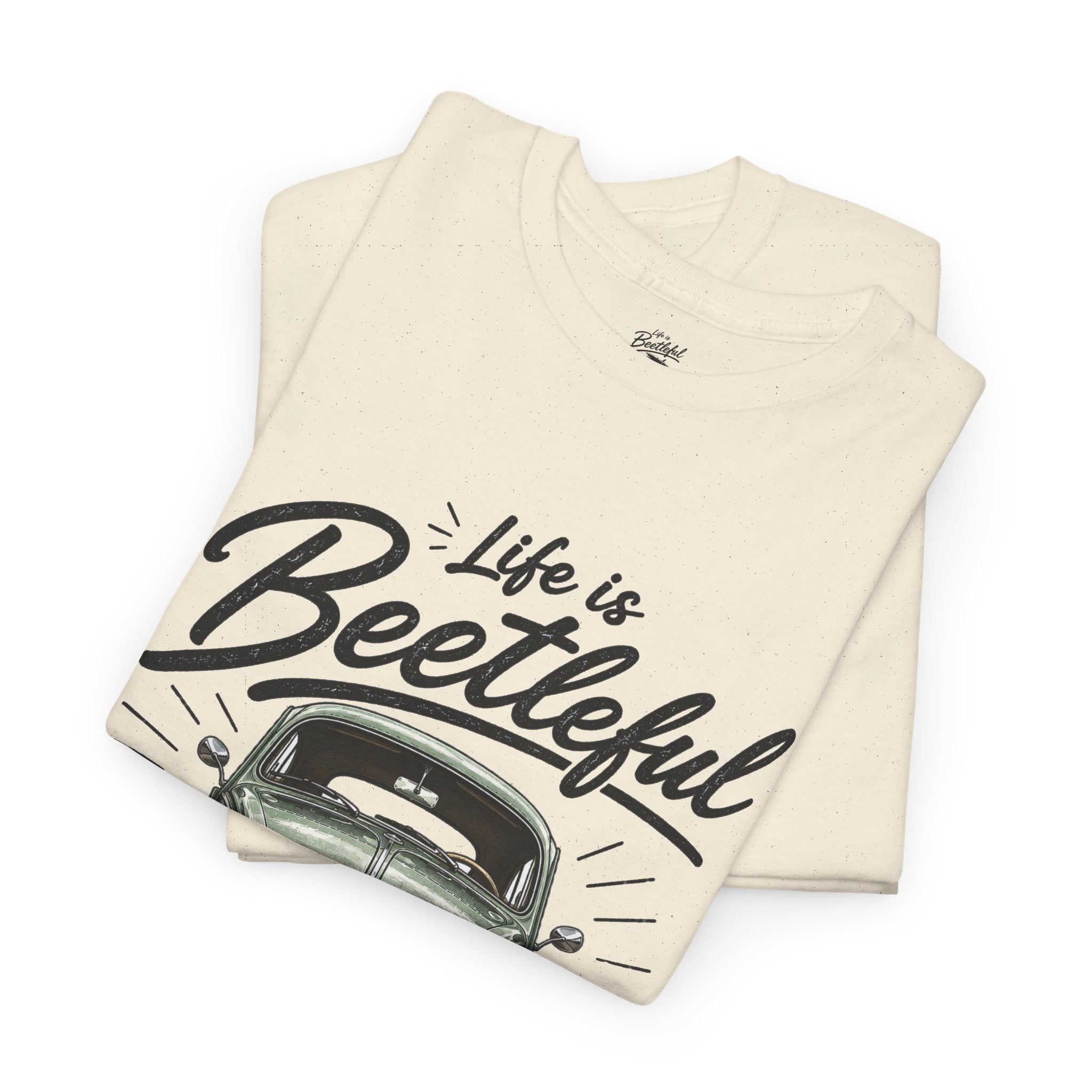 Beetle Car T-Shirt — "Life is Beetleful" Vintage VW Graphic Tee
