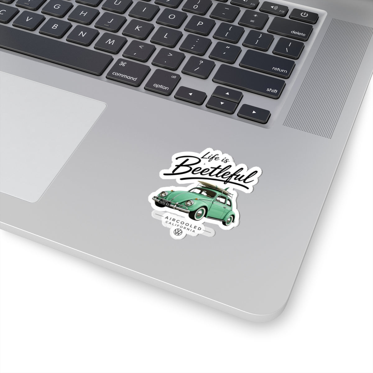 Life is Beetleful Volkswagen Beetle Sticker – Vintage Green Car Kiss-Cut Decal