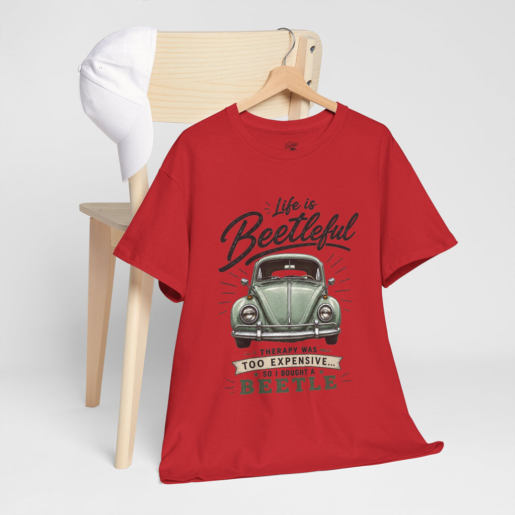 Beetle Car T-Shirt — "Life is Beetleful" Vintage VW Graphic Tee