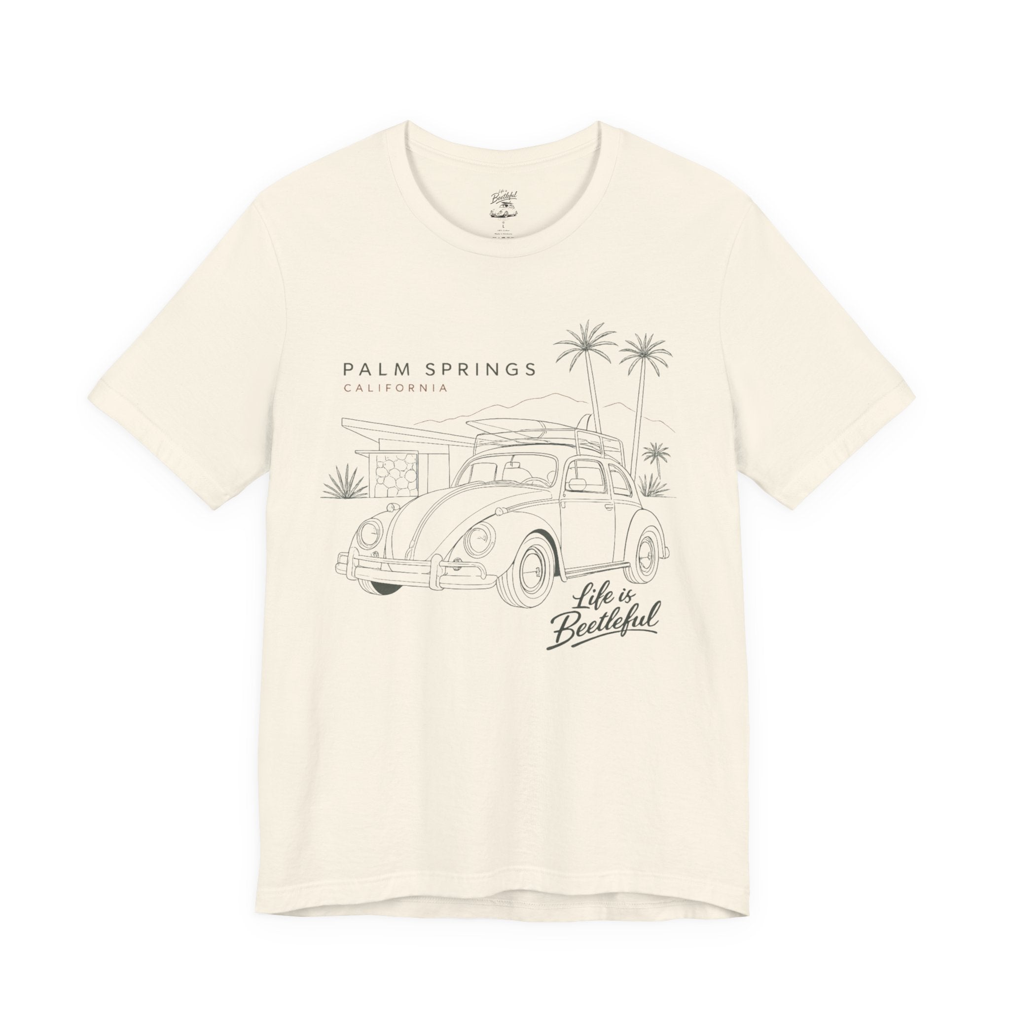 Palm Springs Vintage VW Beetle T-Shirt — Retro Surf Road Trip Tee