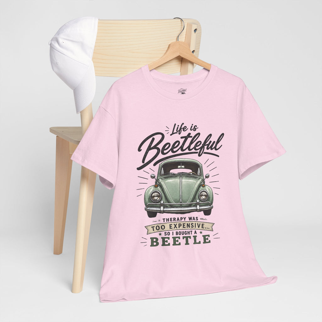 Beetle Car T-Shirt — "Life is Beetleful" Vintage VW Graphic Tee