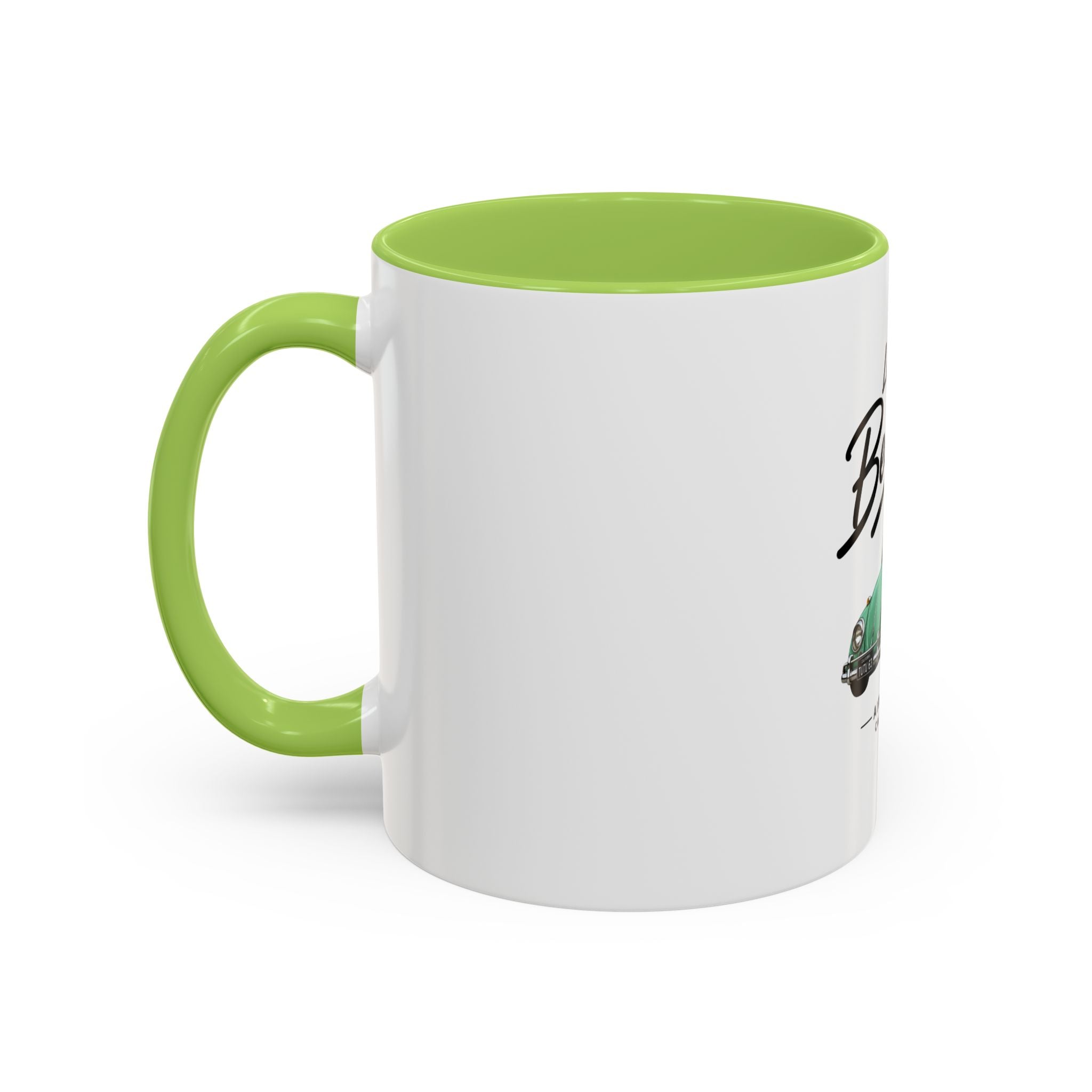 Vintage VW Beetle Coffee Mug – “Life is Beetleful” Accent Mug (11/15oz)