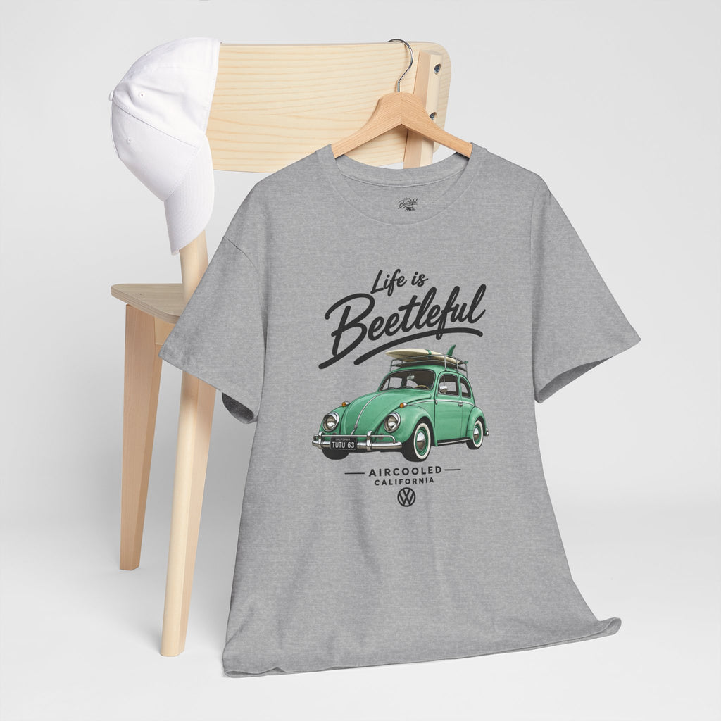 Beetle Car T-Shirt — "Life is Beetleful" Vintage VW Graphic Tee
